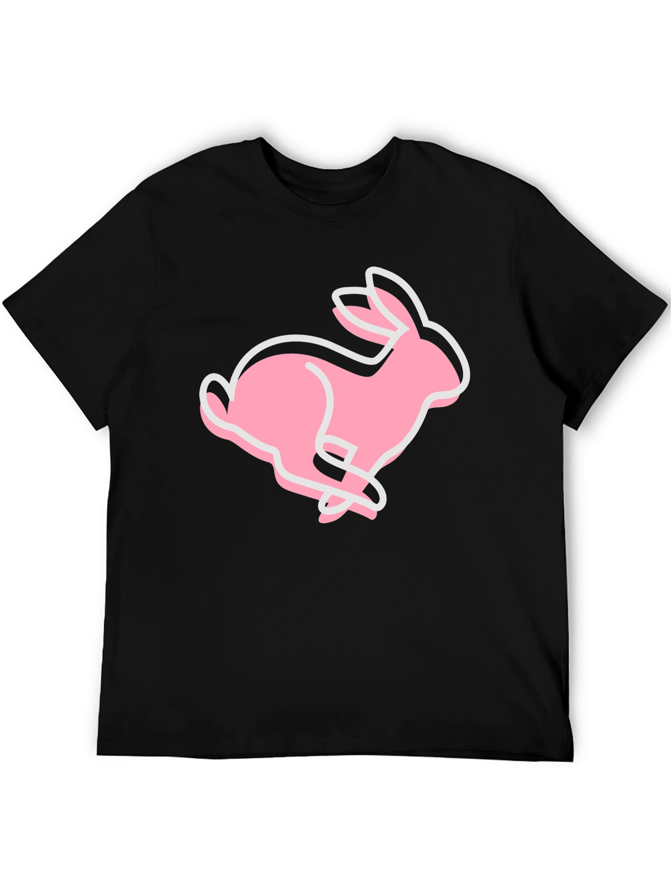 Pink Bunny Graphic Tee - Soft Cotton Blend