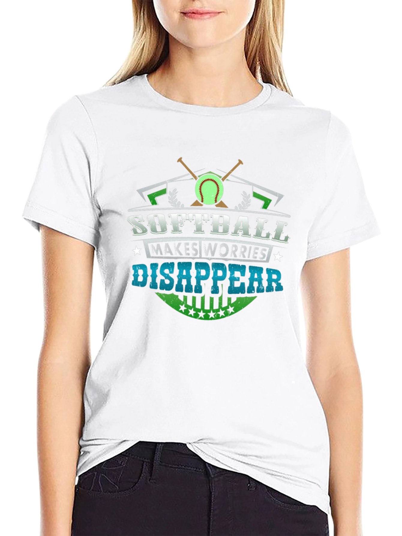 Softball Makes Worries Disappear Graphic T-Shirt