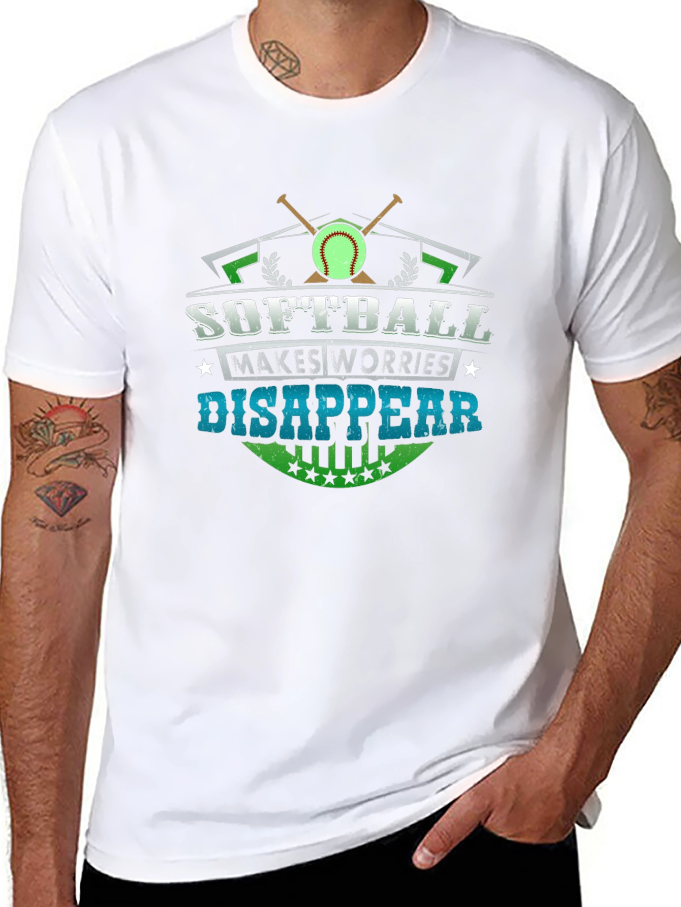 Softball Makes Worries Disappear Graphic T-Shirt