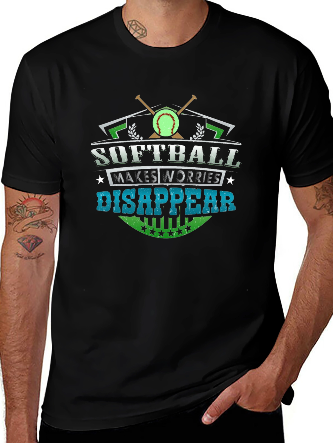 Softball Makes Worries Disappear Graphic T-Shirt