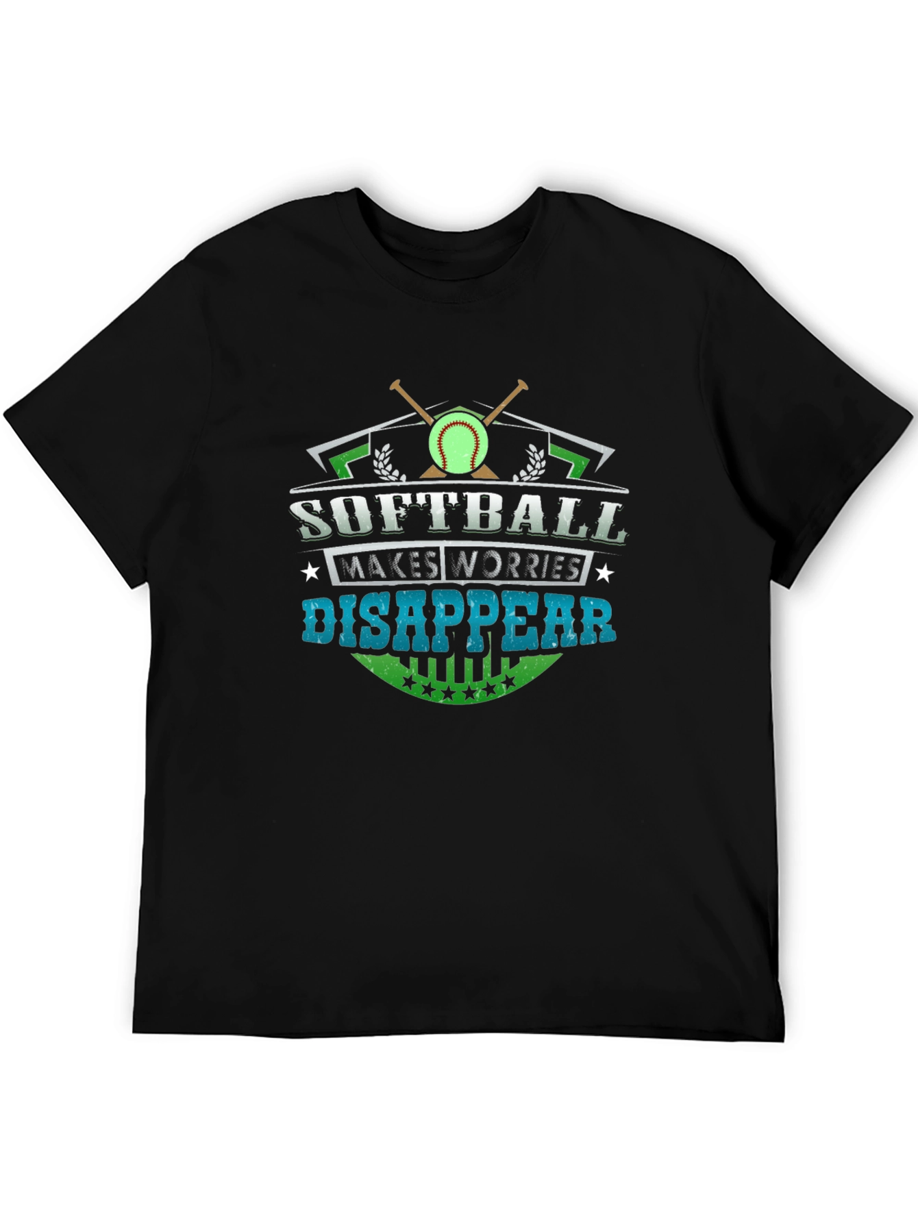 Softball Makes Worries Disappear Graphic T-Shirt