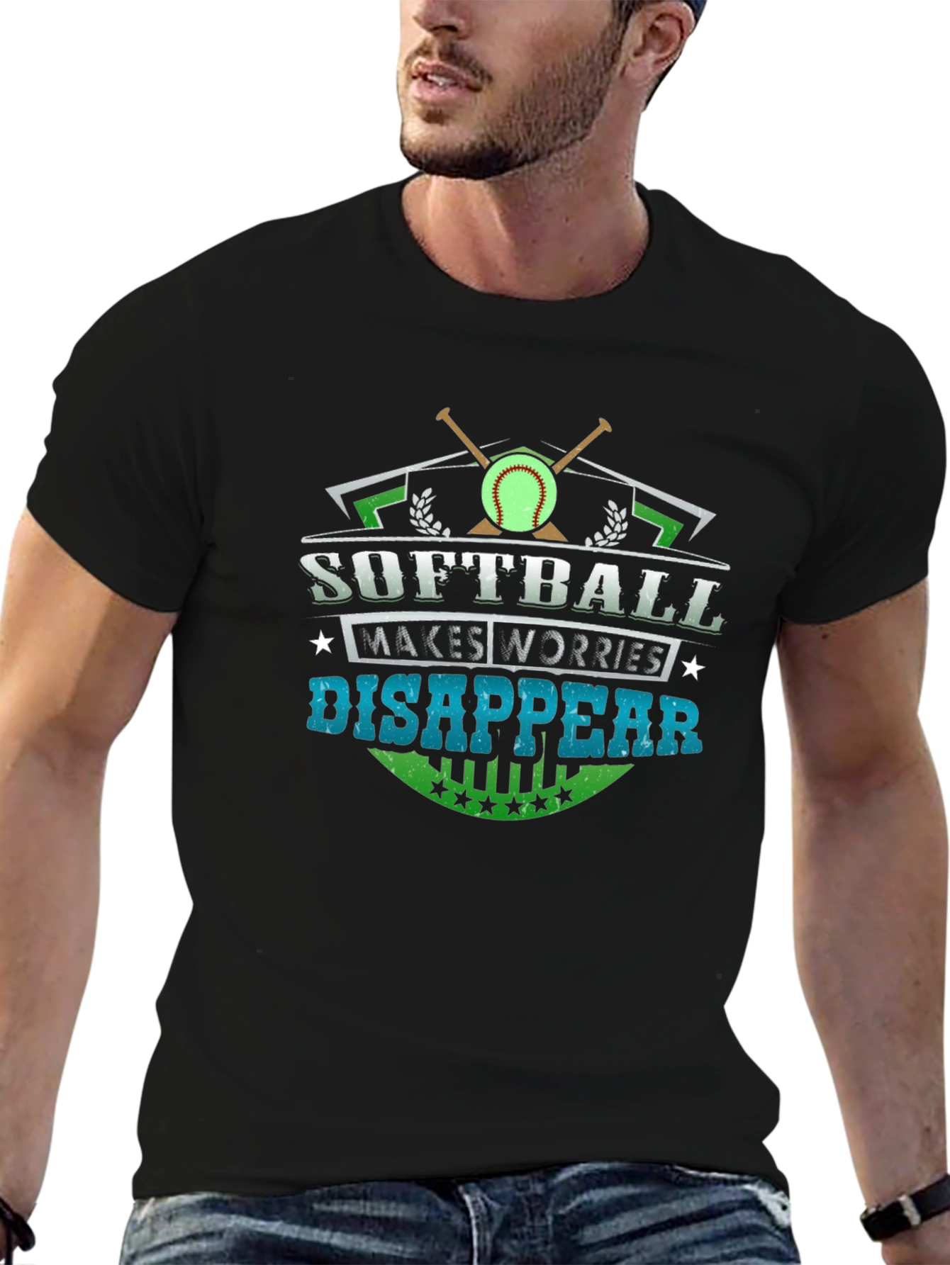 Softball Makes Worries Disappear Graphic T-Shirt