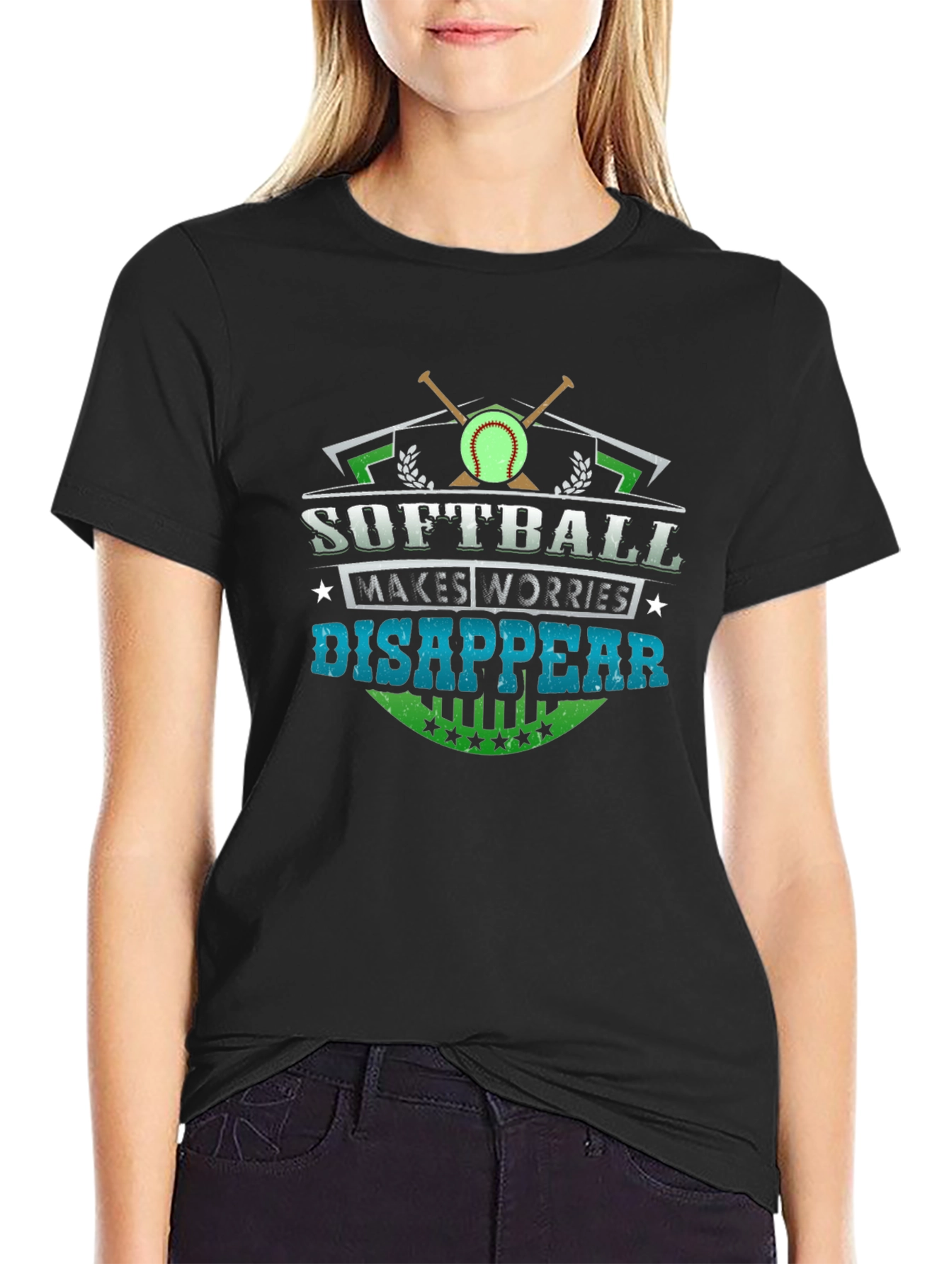 Softball Makes Worries Disappear Graphic T-Shirt