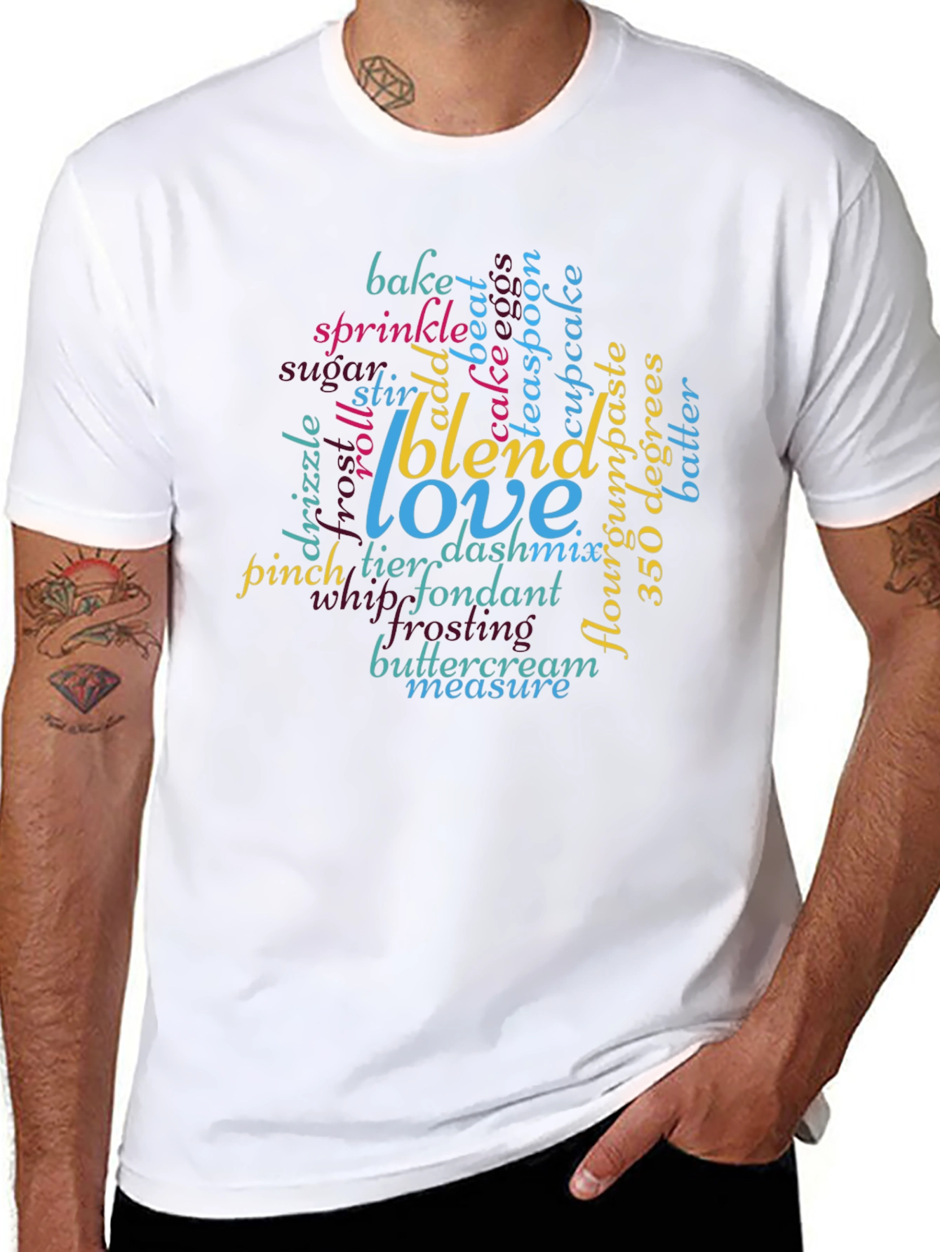 Baking Word Cloud T-Shirt: Blend Love