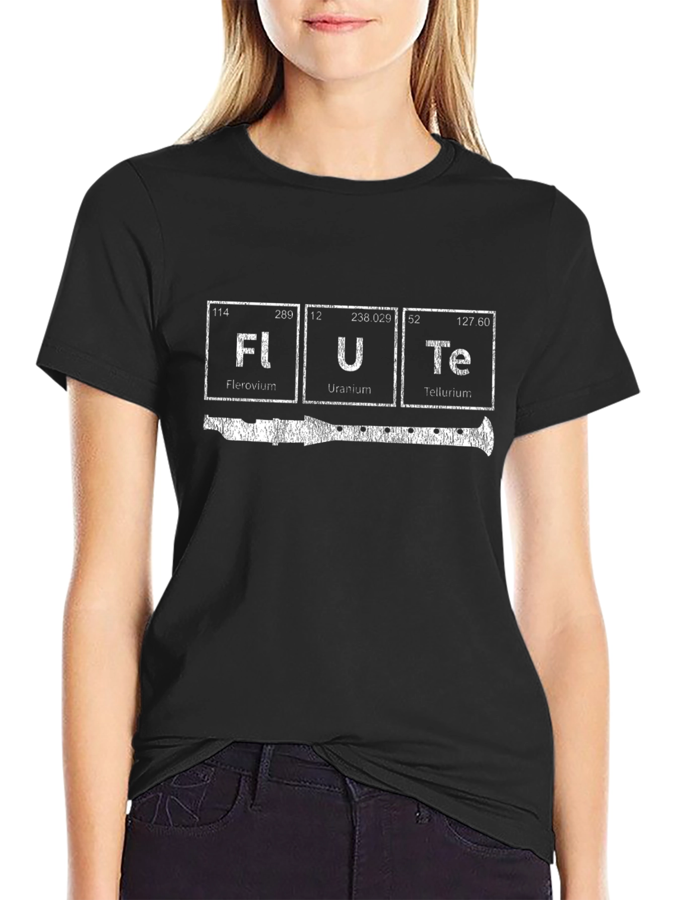 Flute Elements T-Shirt - Science Periodic Table Music Tee