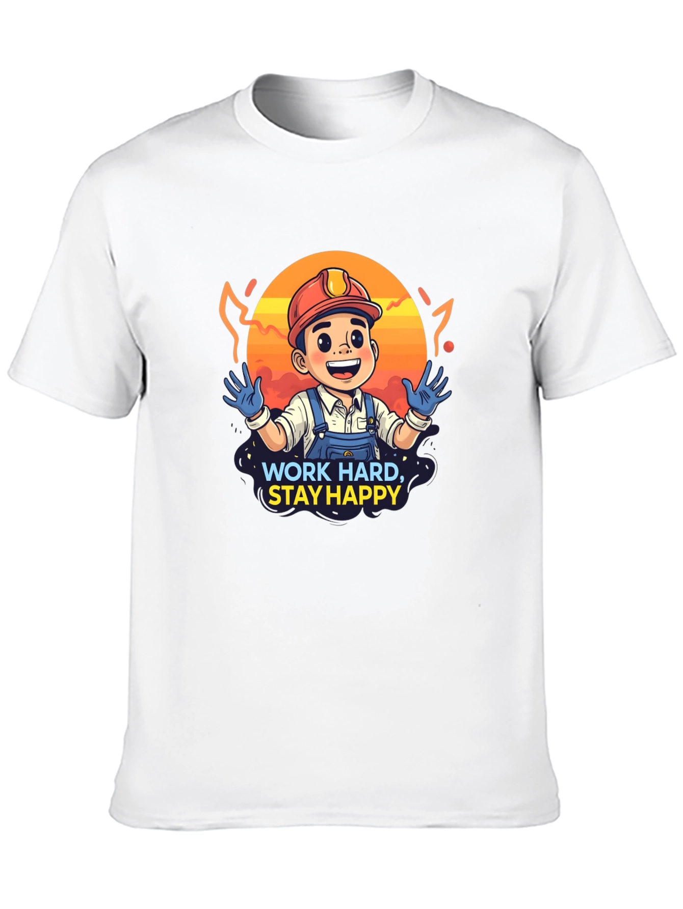 Work Hard Stay Happy Graphic T-Shirt