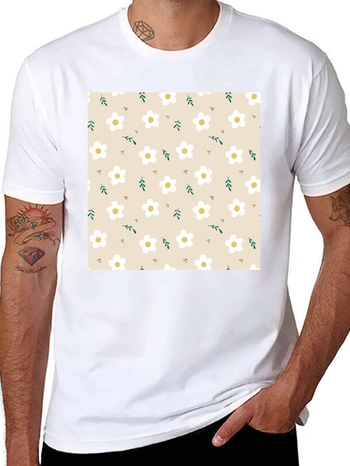Floral Pattern T-Shirt - Stylish and Comfortable