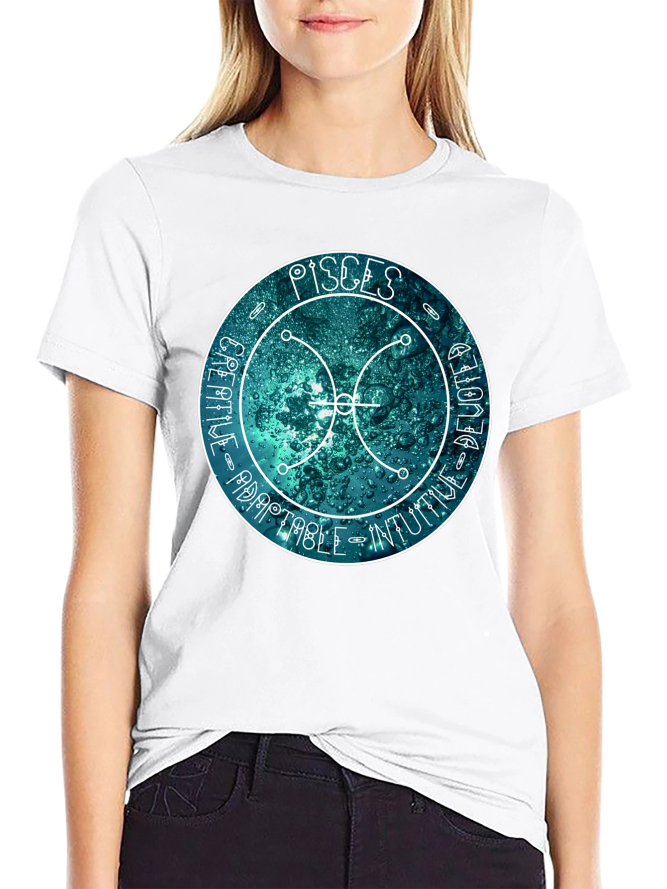 Pisces Zodiac Sign T-Shirt - Creative Adaptable Intuitive