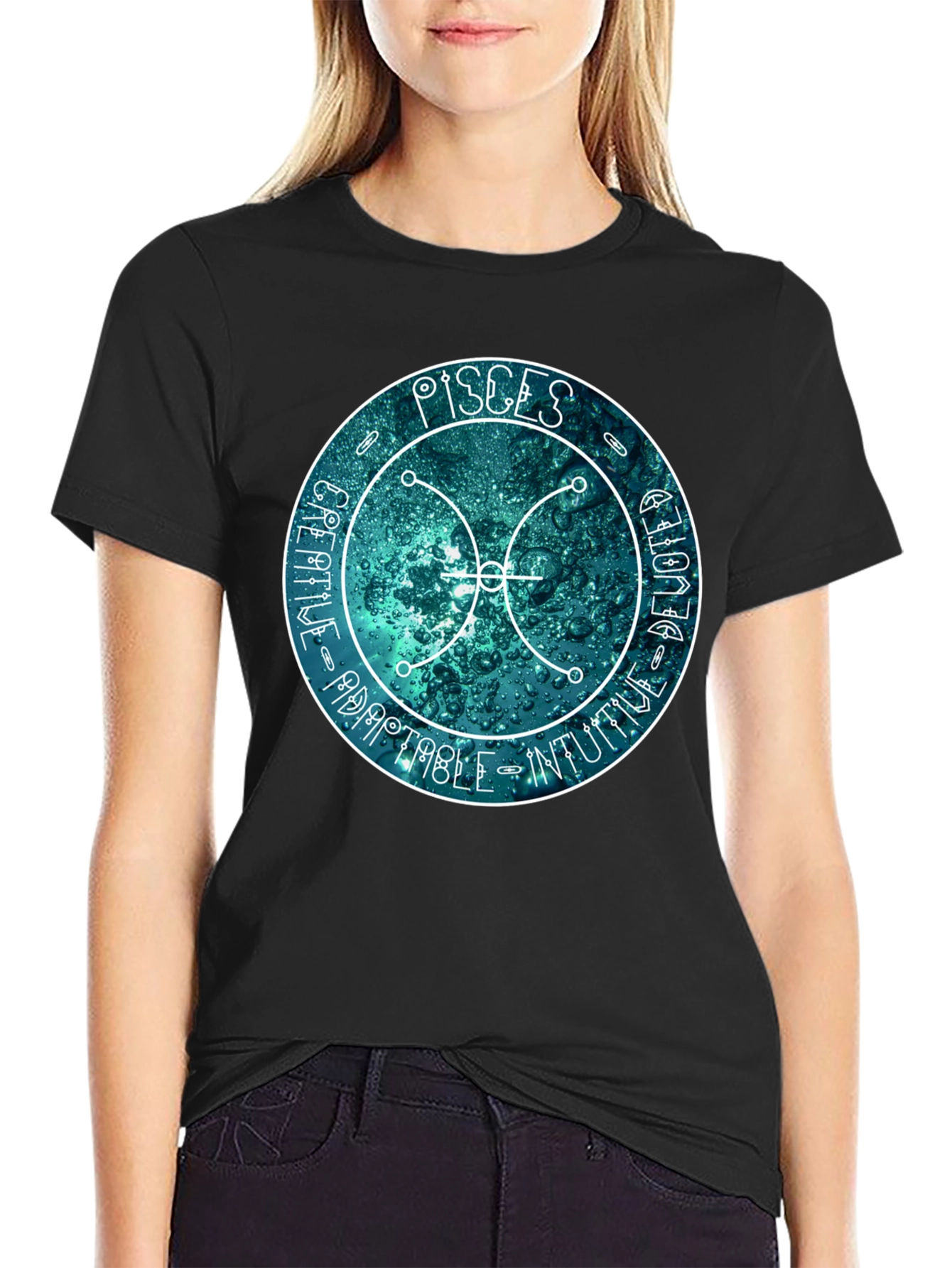 Pisces Zodiac Sign T-Shirt - Creative Adaptable Intuitive