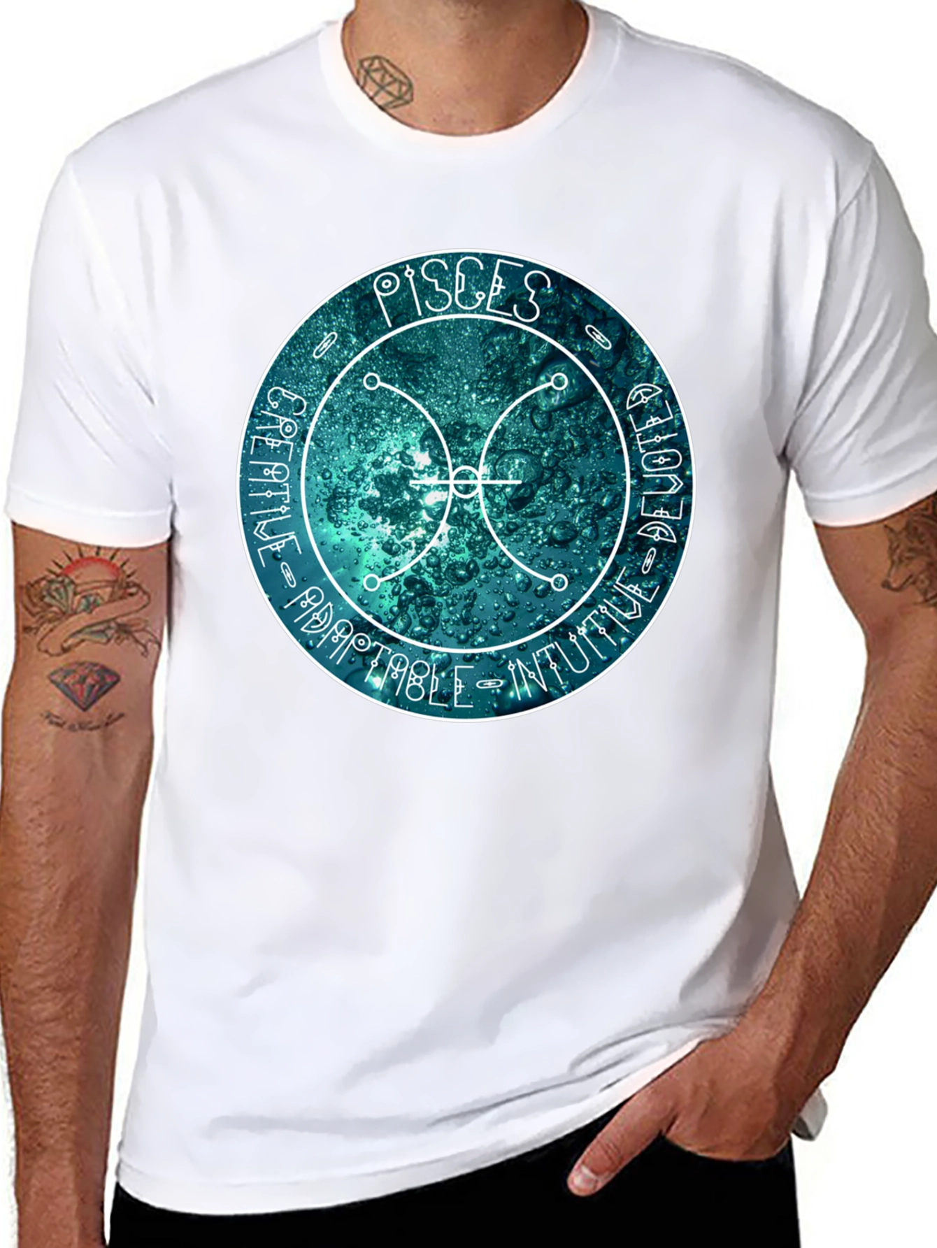 Pisces Zodiac Sign T-Shirt - Creative Adaptable Intuitive