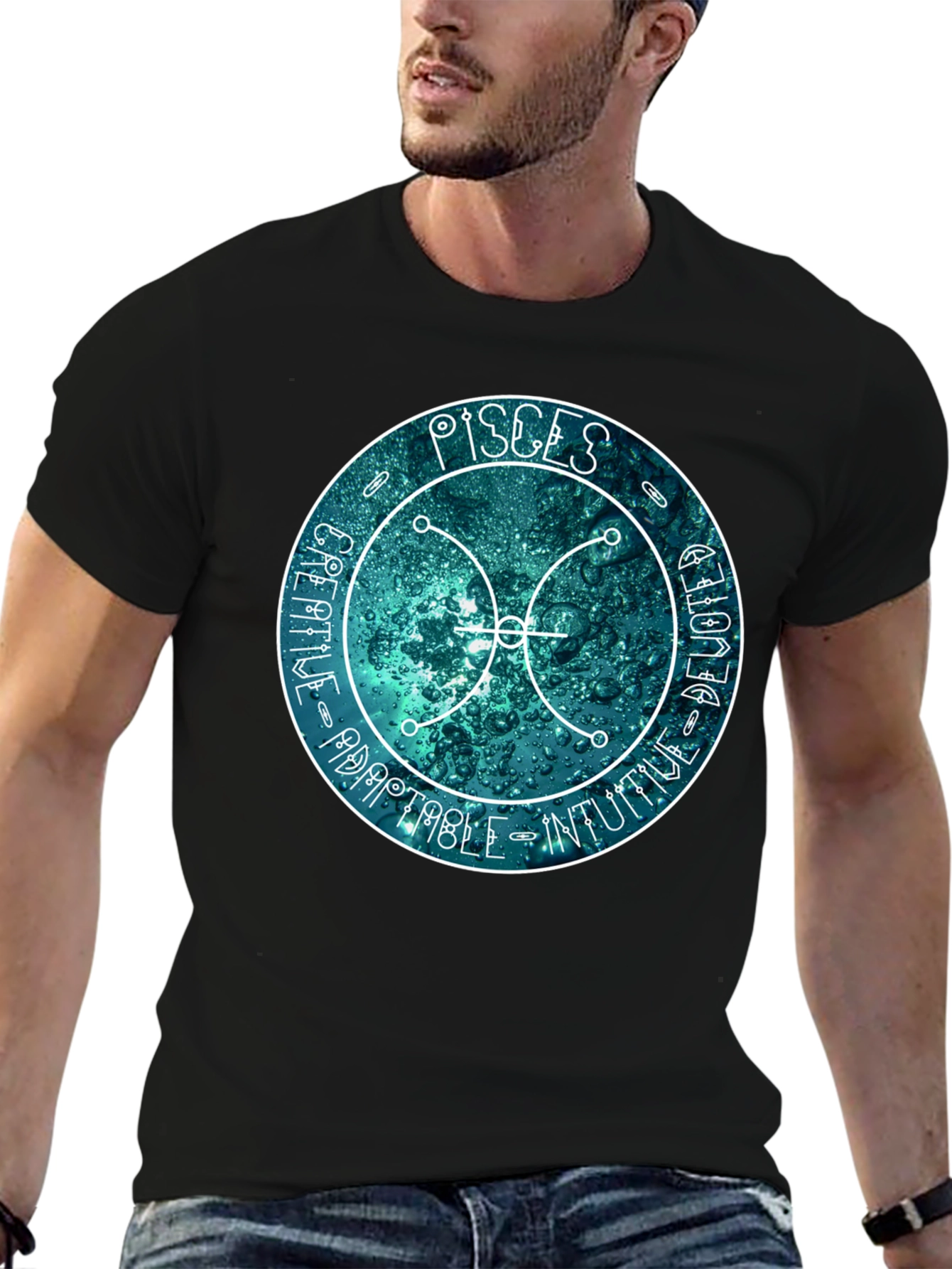 Pisces Zodiac Sign T-Shirt - Creative Adaptable Intuitive
