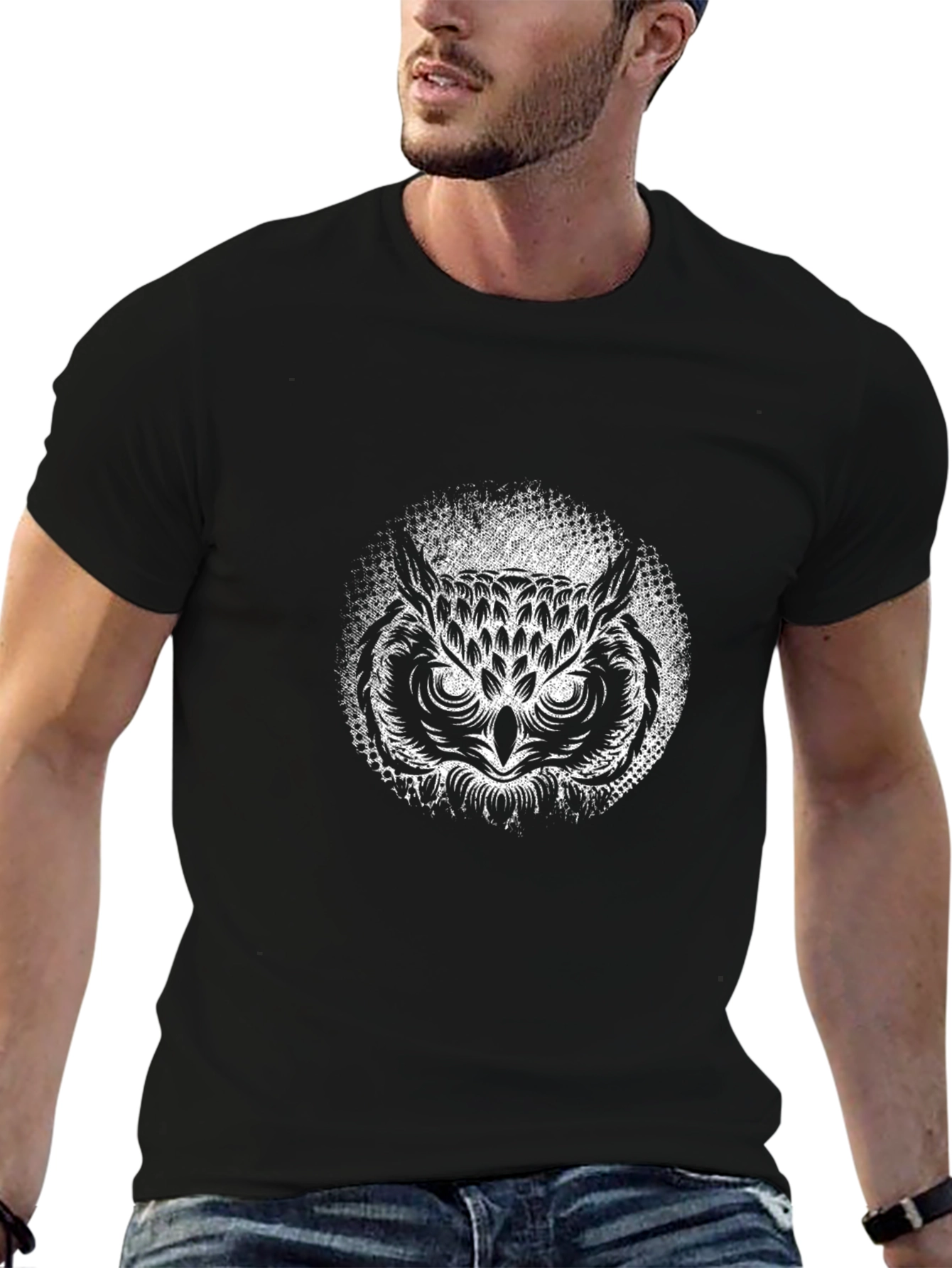 Owl Graphic Tee - Mens Black T-Shirt