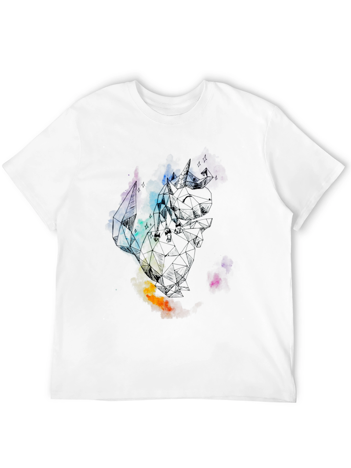 Abstract Geometric Design Black T-Shirt