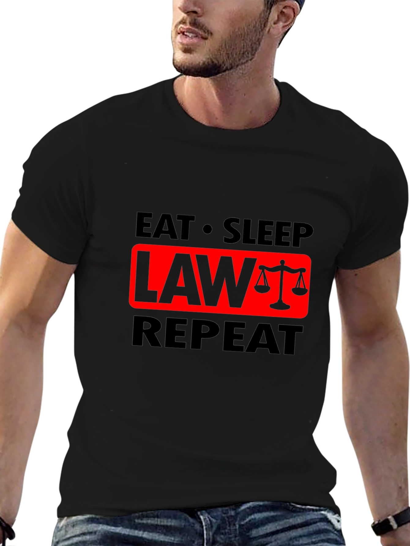 Eat Sleep Law Repeat Graphic T-Shirt - Lawyer Gift