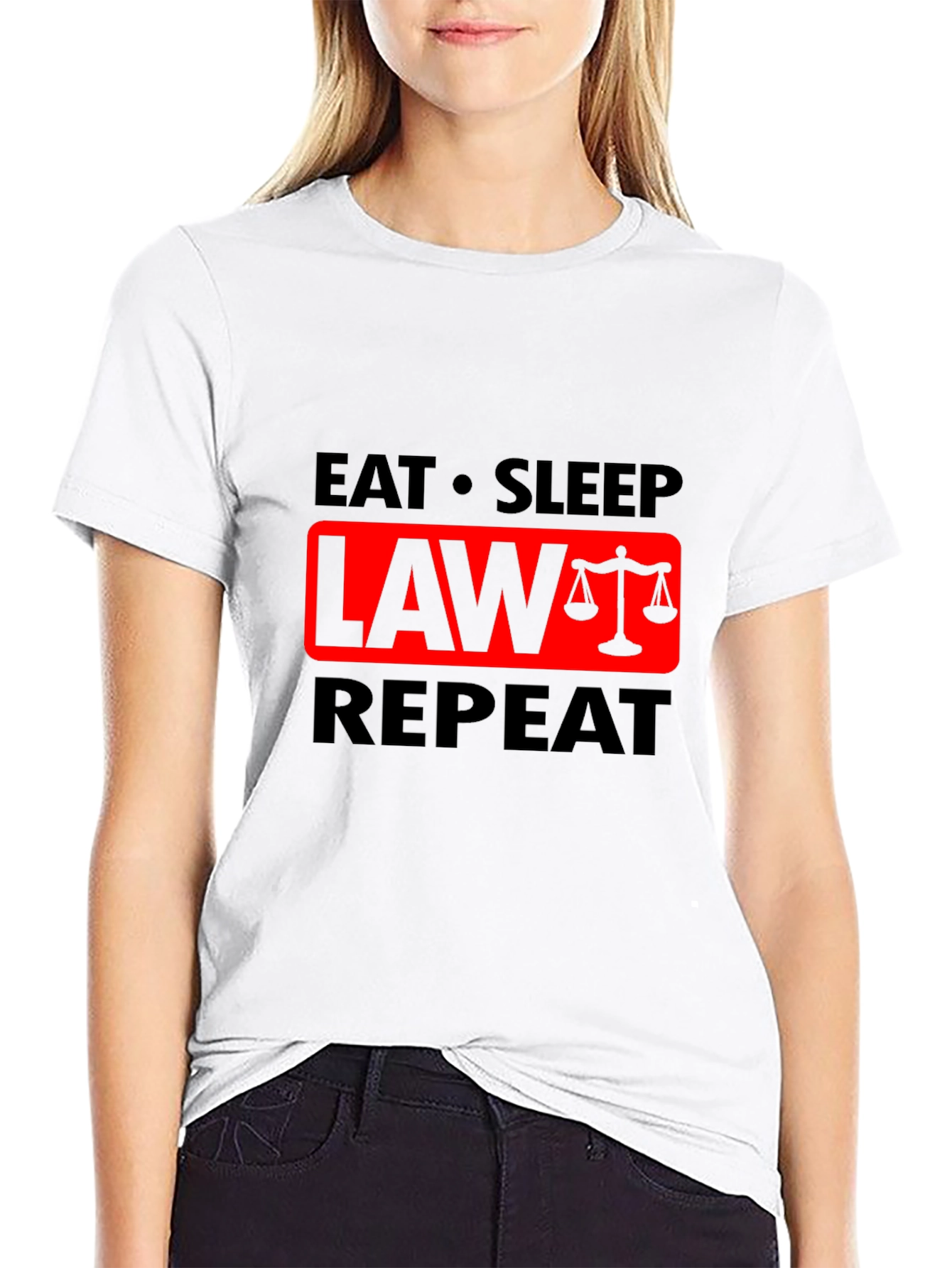 Eat Sleep Law Repeat Graphic T-Shirt - Lawyer Gift