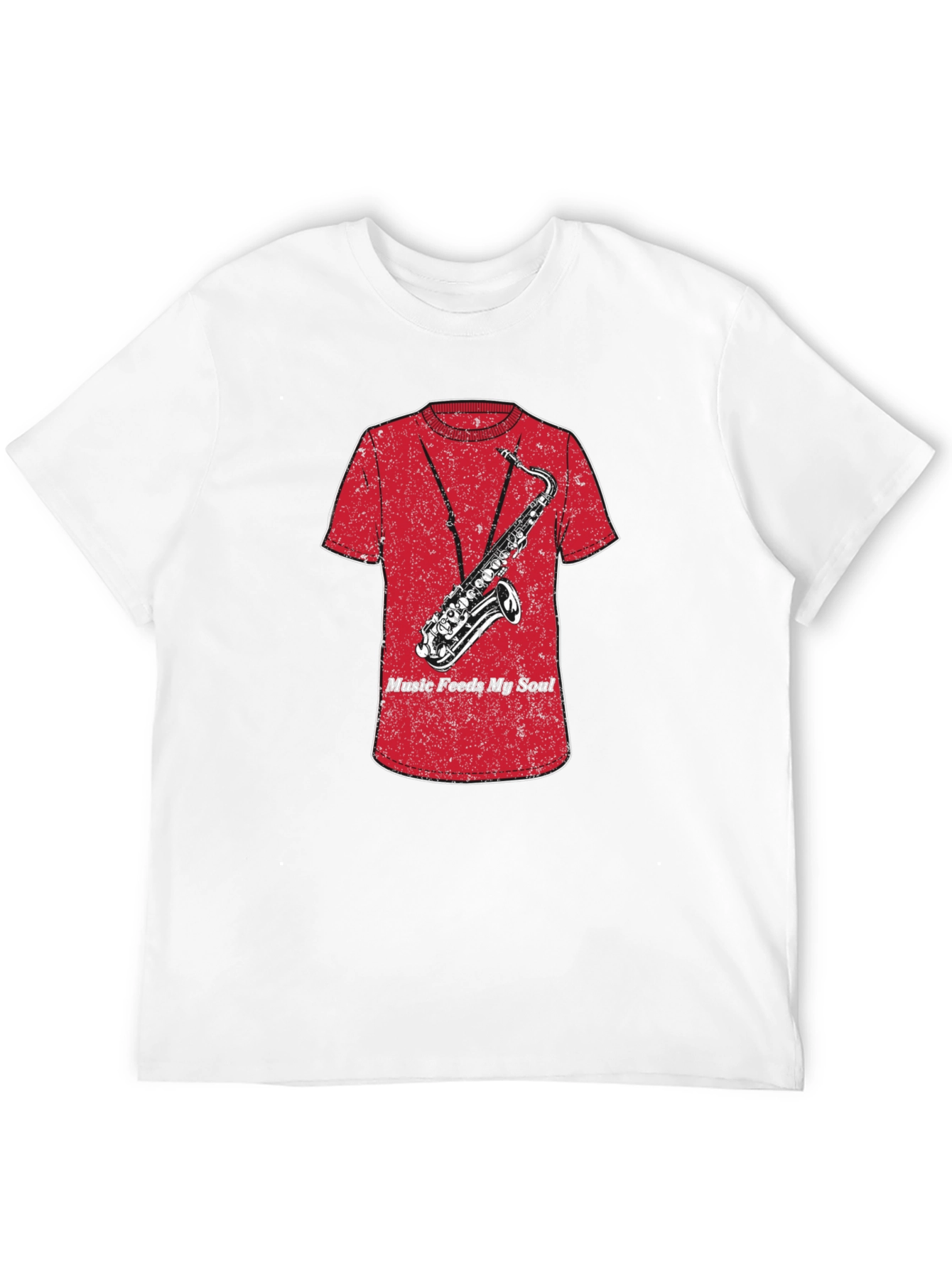 Music Feeds My Soul Saxophone Graphic T-Shirt