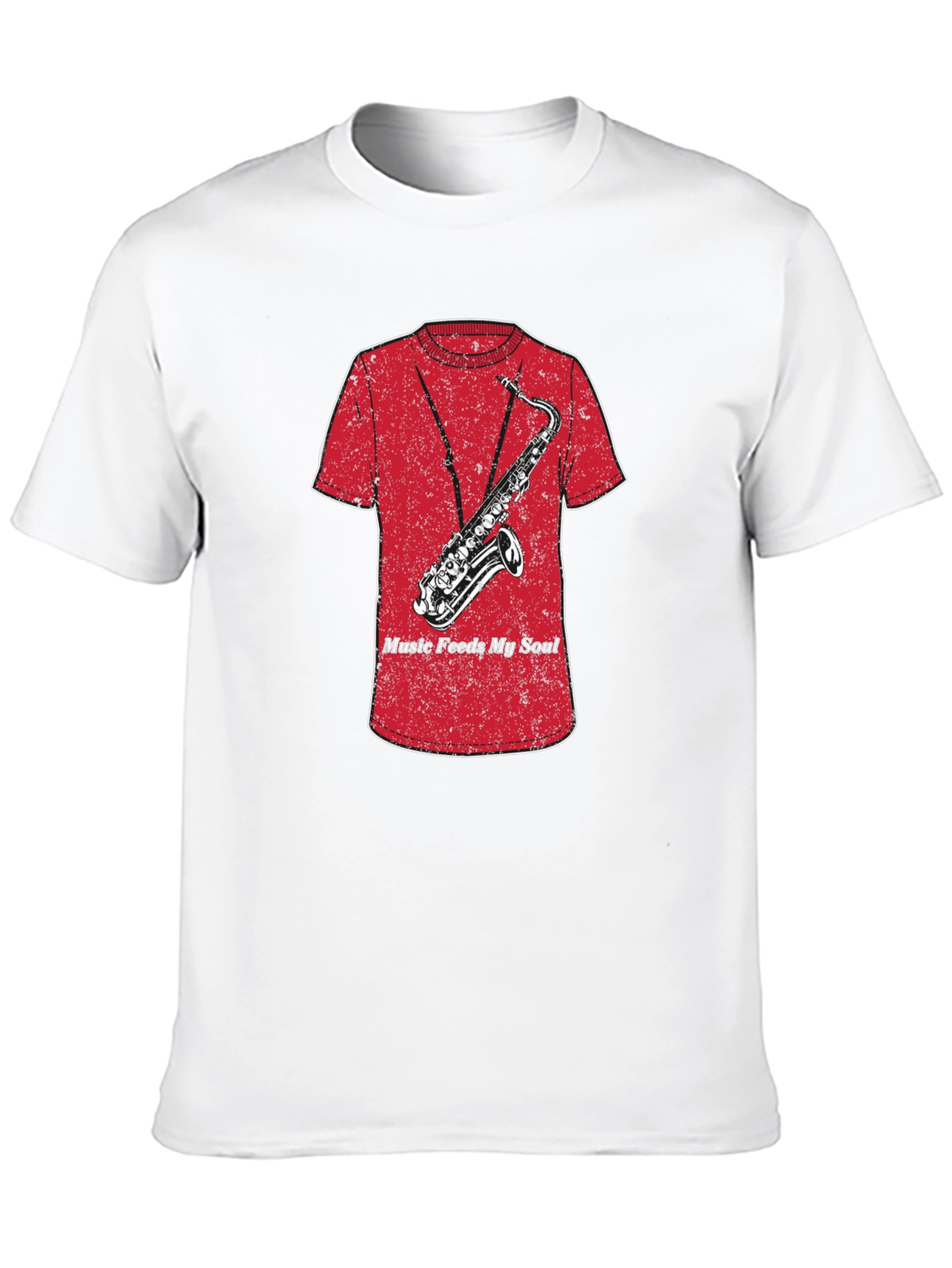 Music Feeds My Soul Saxophone Graphic T-Shirt