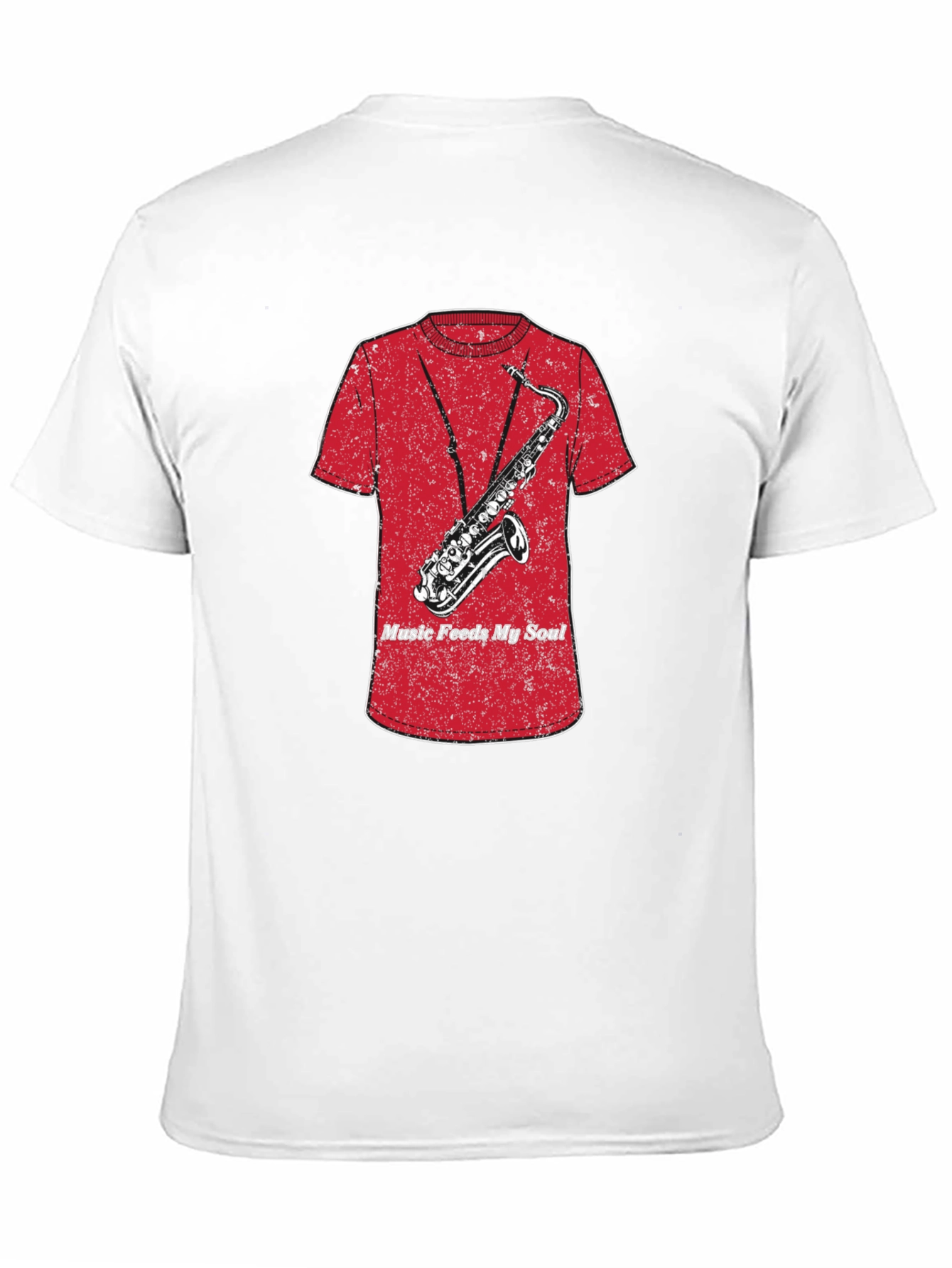 Music Feeds My Soul Saxophone Graphic T-Shirt