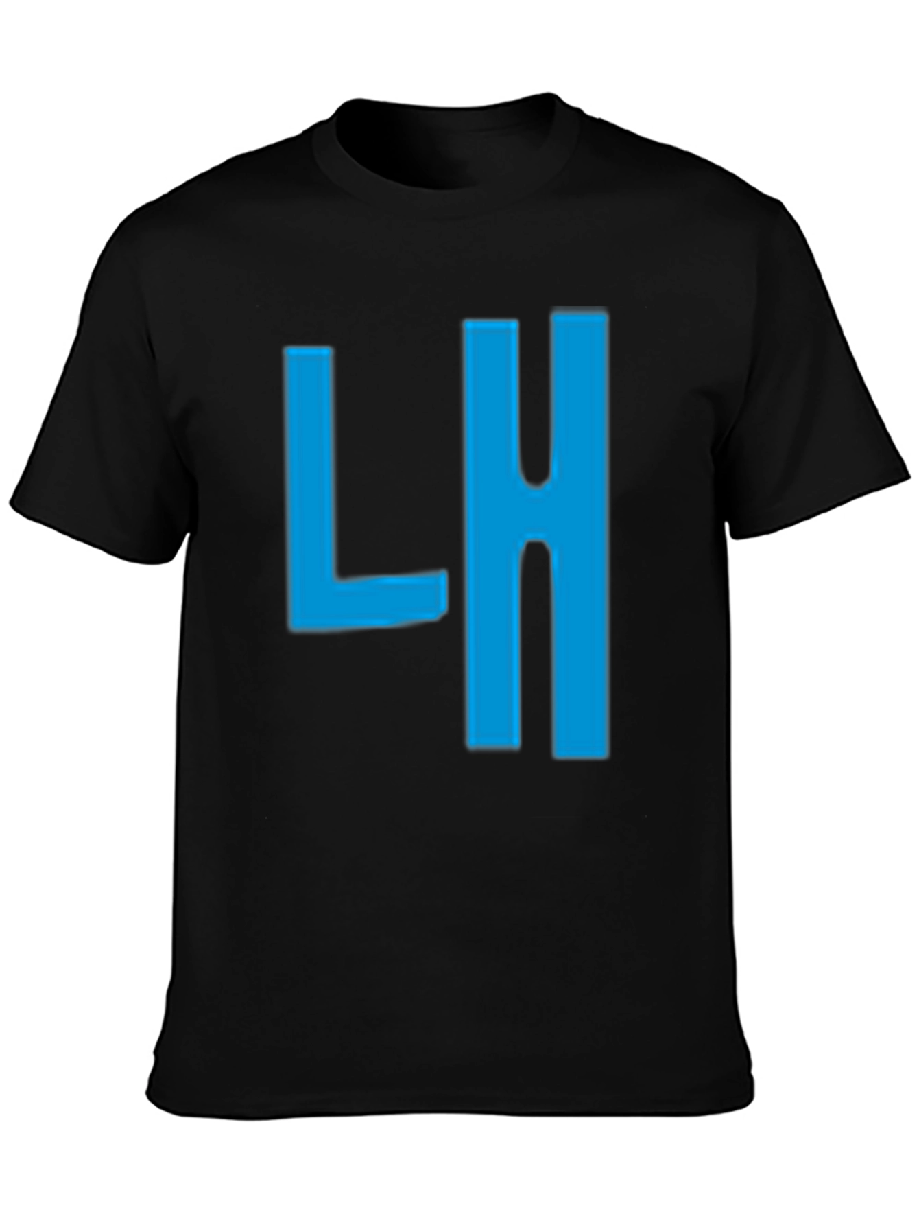 Mens Black T-Shirt with Blue LH Graphic