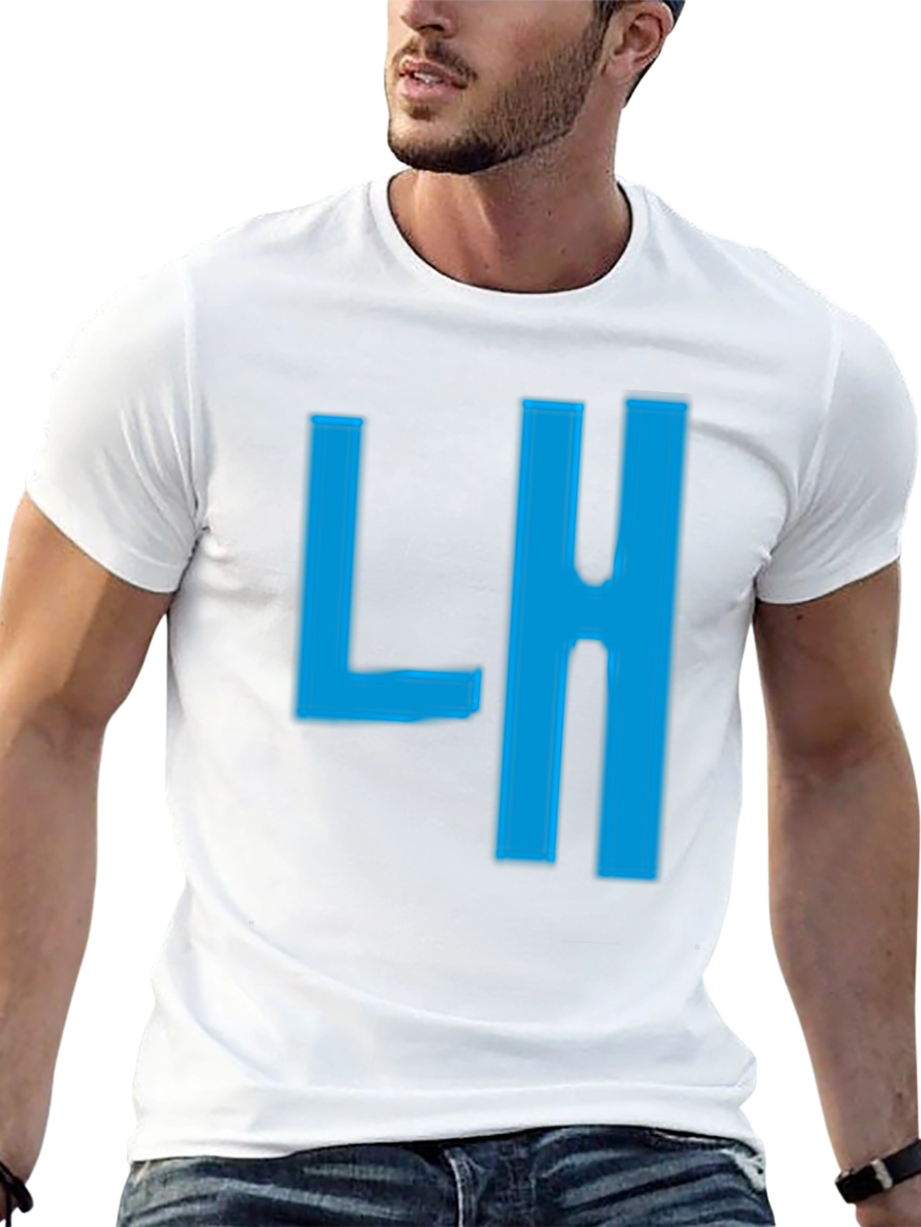 Mens Black T-Shirt with Blue LH Graphic