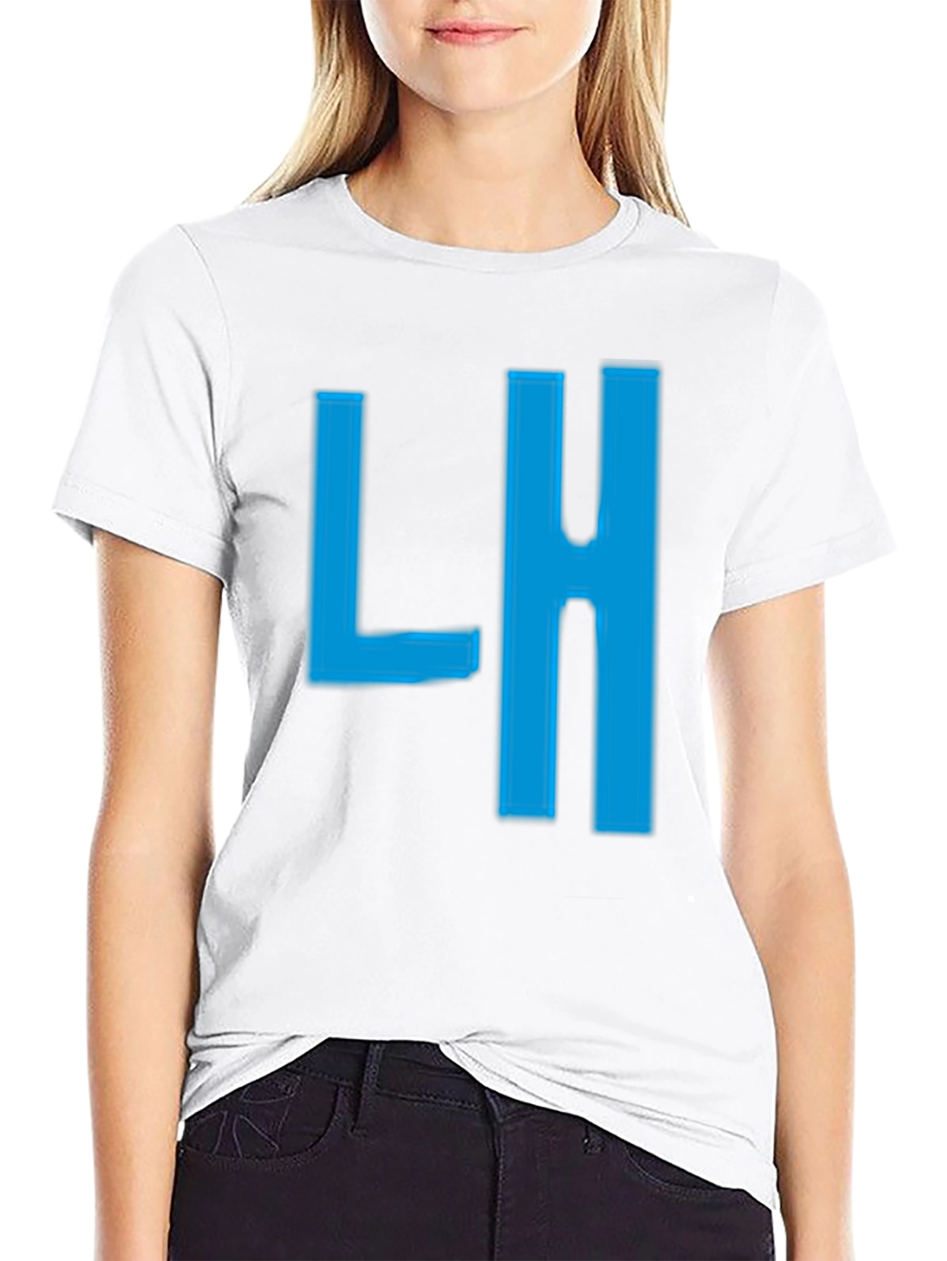 Mens Black T-Shirt with Blue LH Graphic