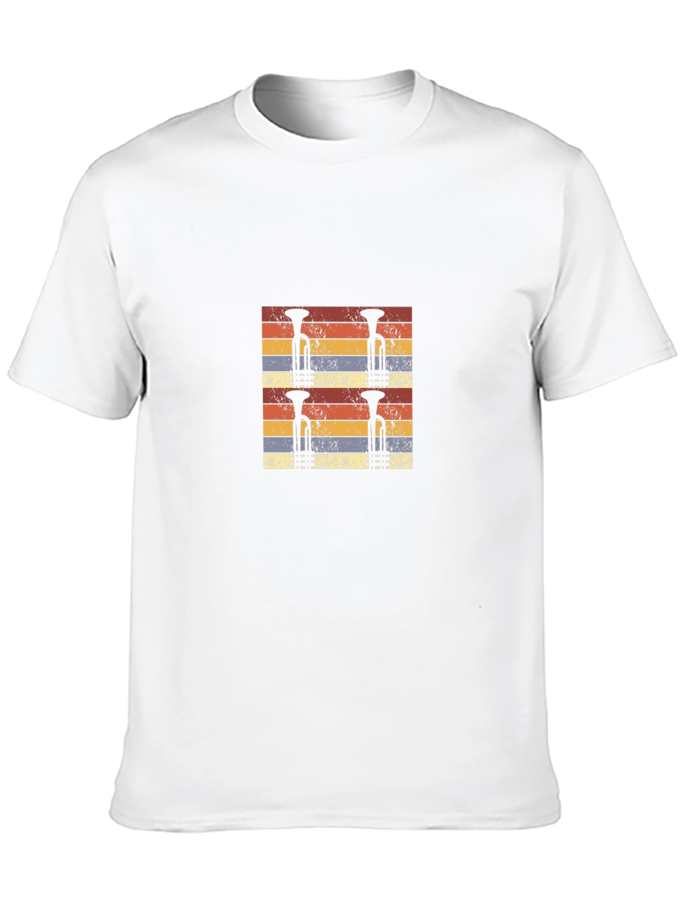 Retro Trumpet Stripes Black T-Shirt