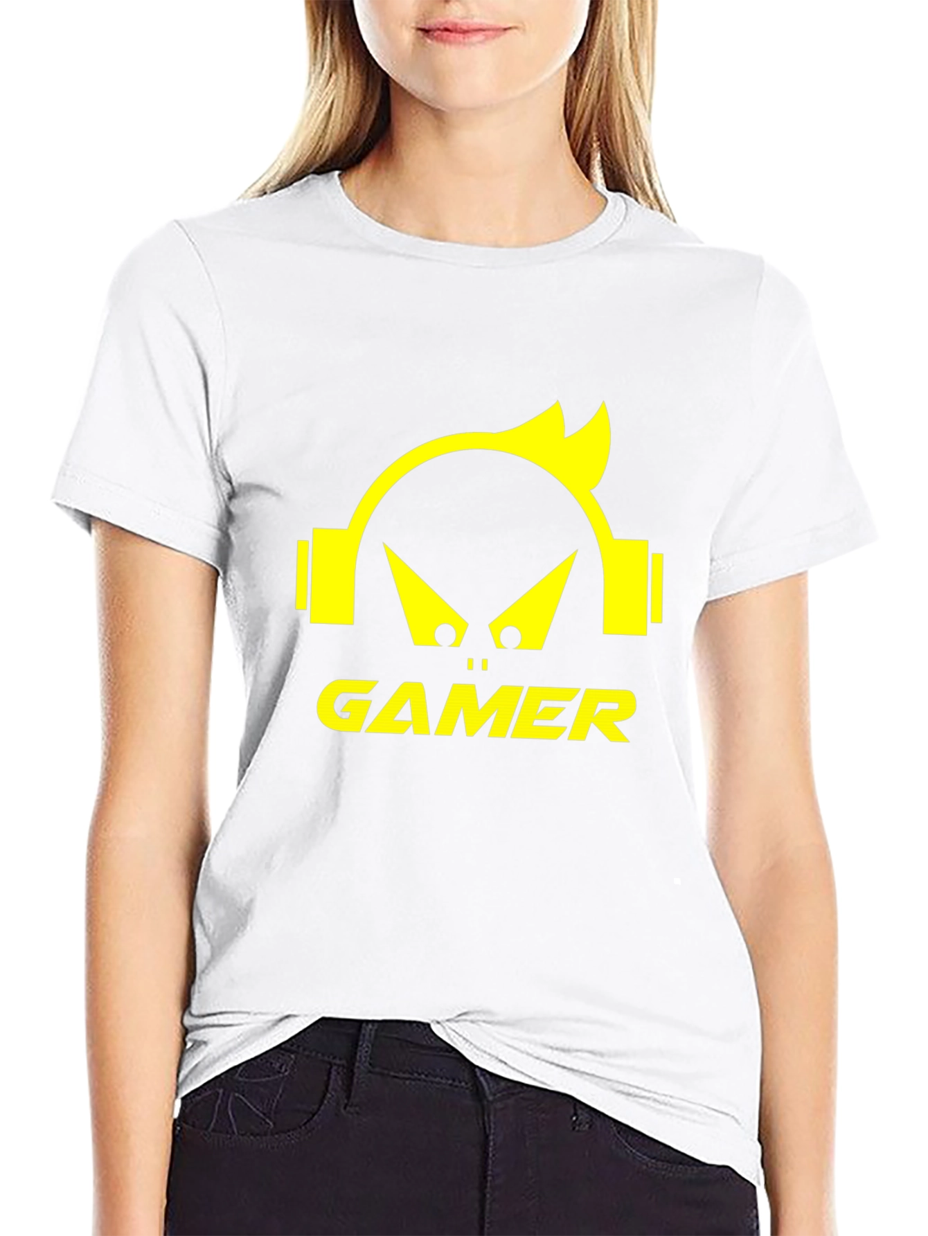 Gamer Graphic Tee - Black T-Shirt with Yellow Design