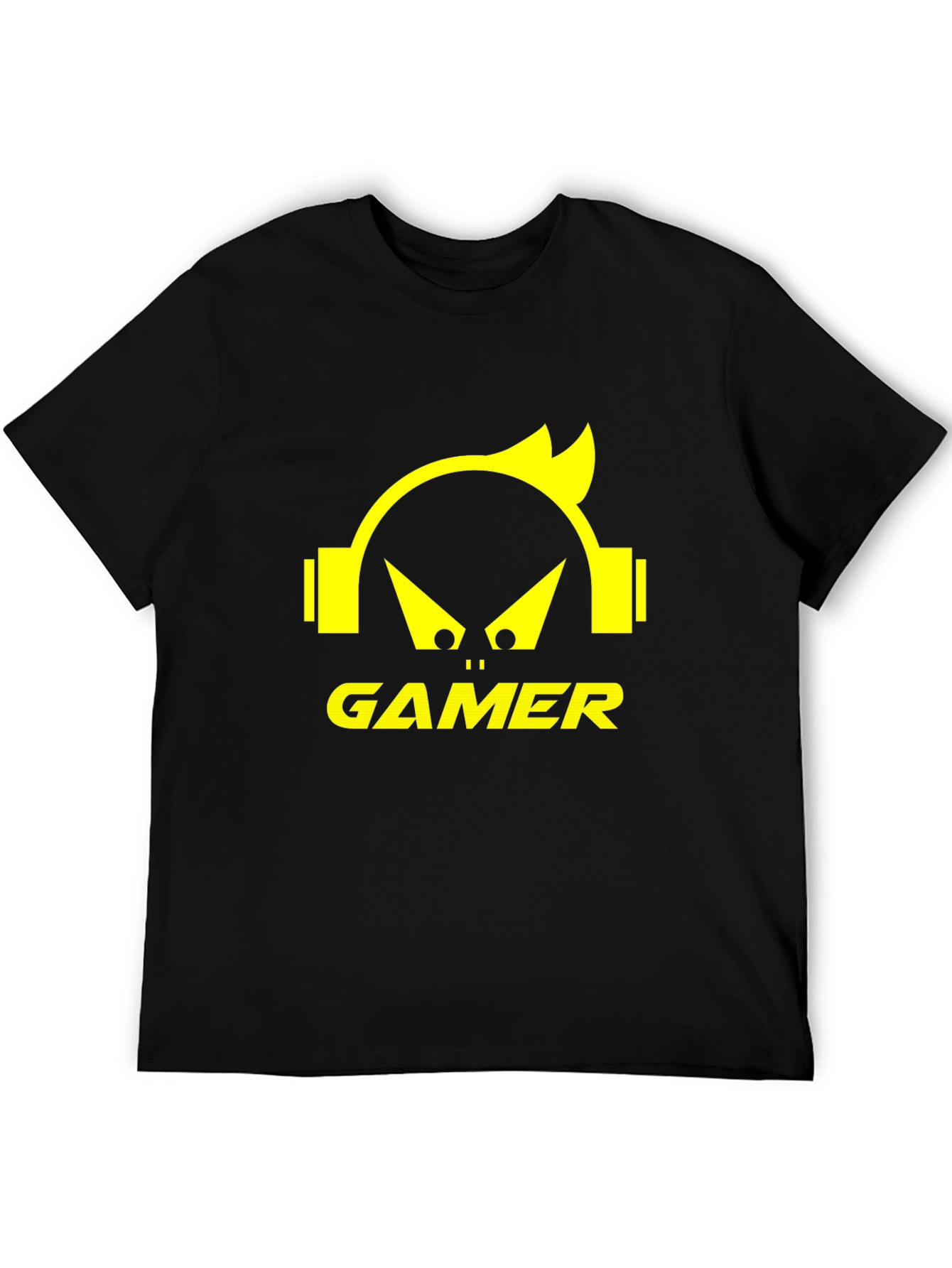 Gamer Graphic Tee - Black T-Shirt with Yellow Design