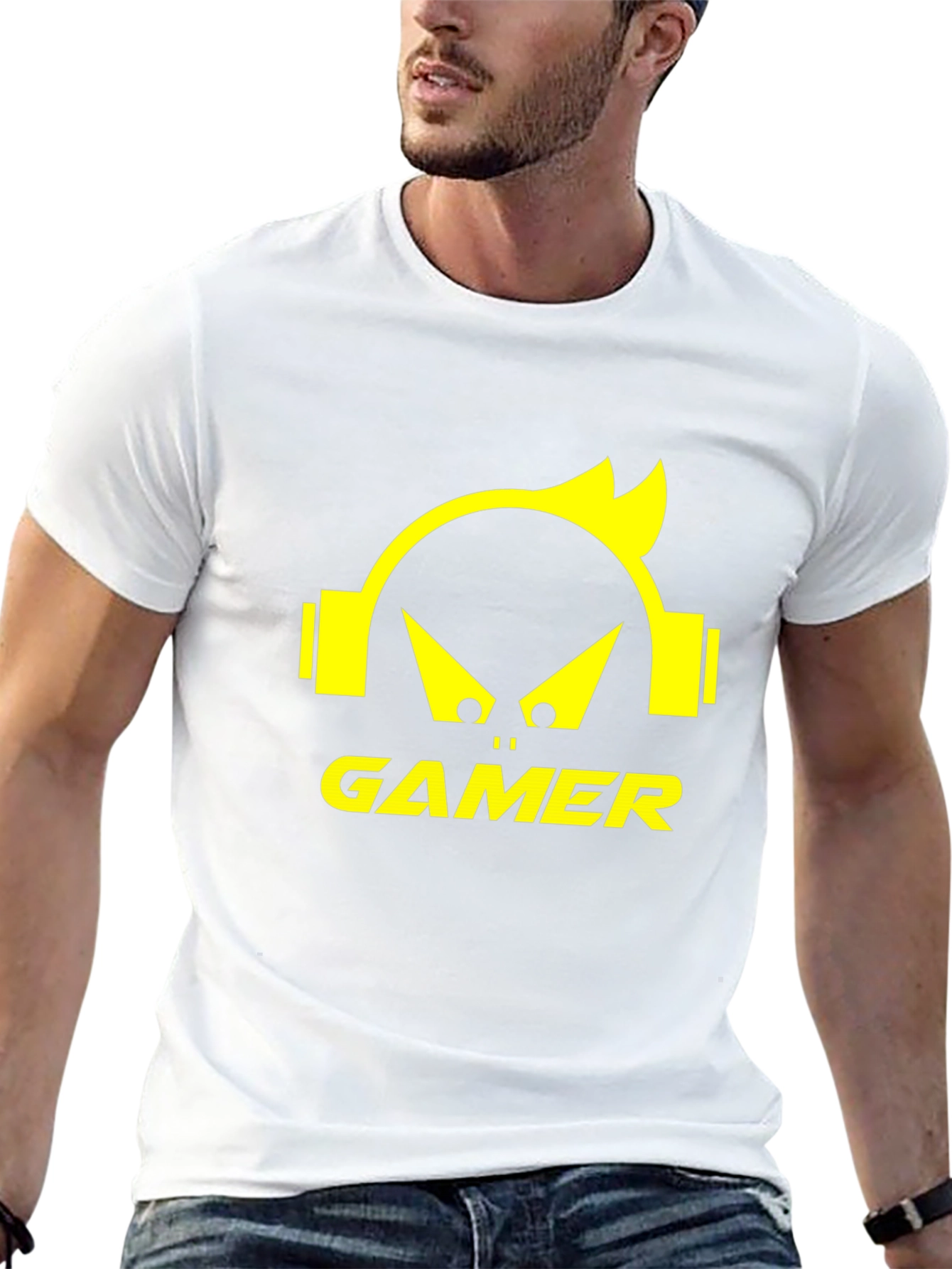 Gamer Graphic Tee - Black T-Shirt with Yellow Design