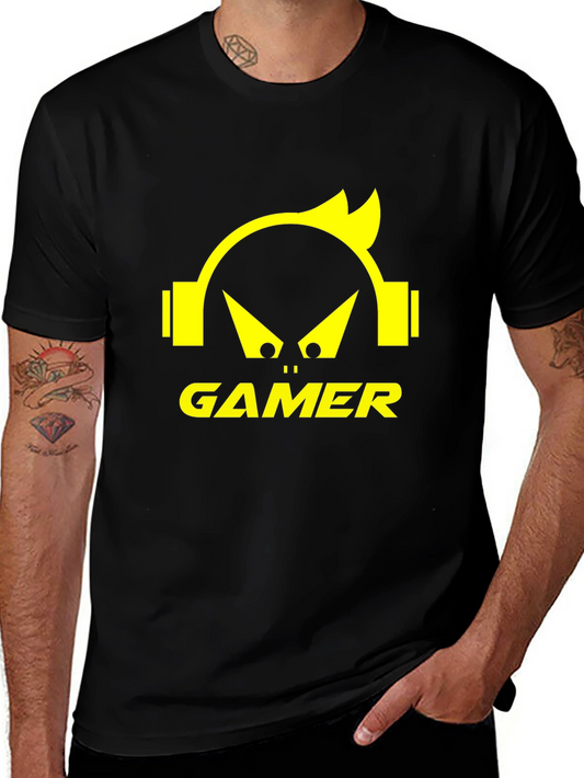 Gamer Graphic Tee - Black T-Shirt with Yellow Design