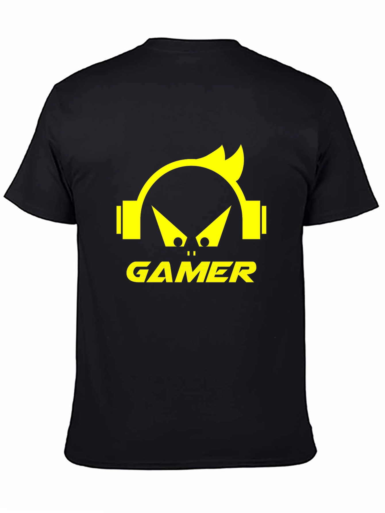 Gamer Graphic Tee - Black T-Shirt with Yellow Design