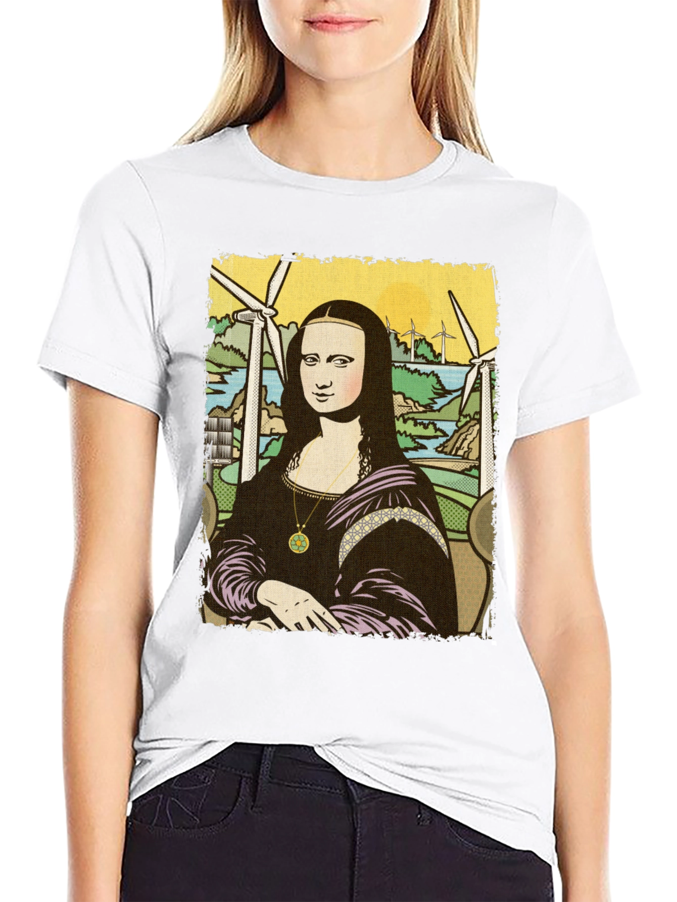 Mona Lisa Graphic Tee - Eco Art Shirt