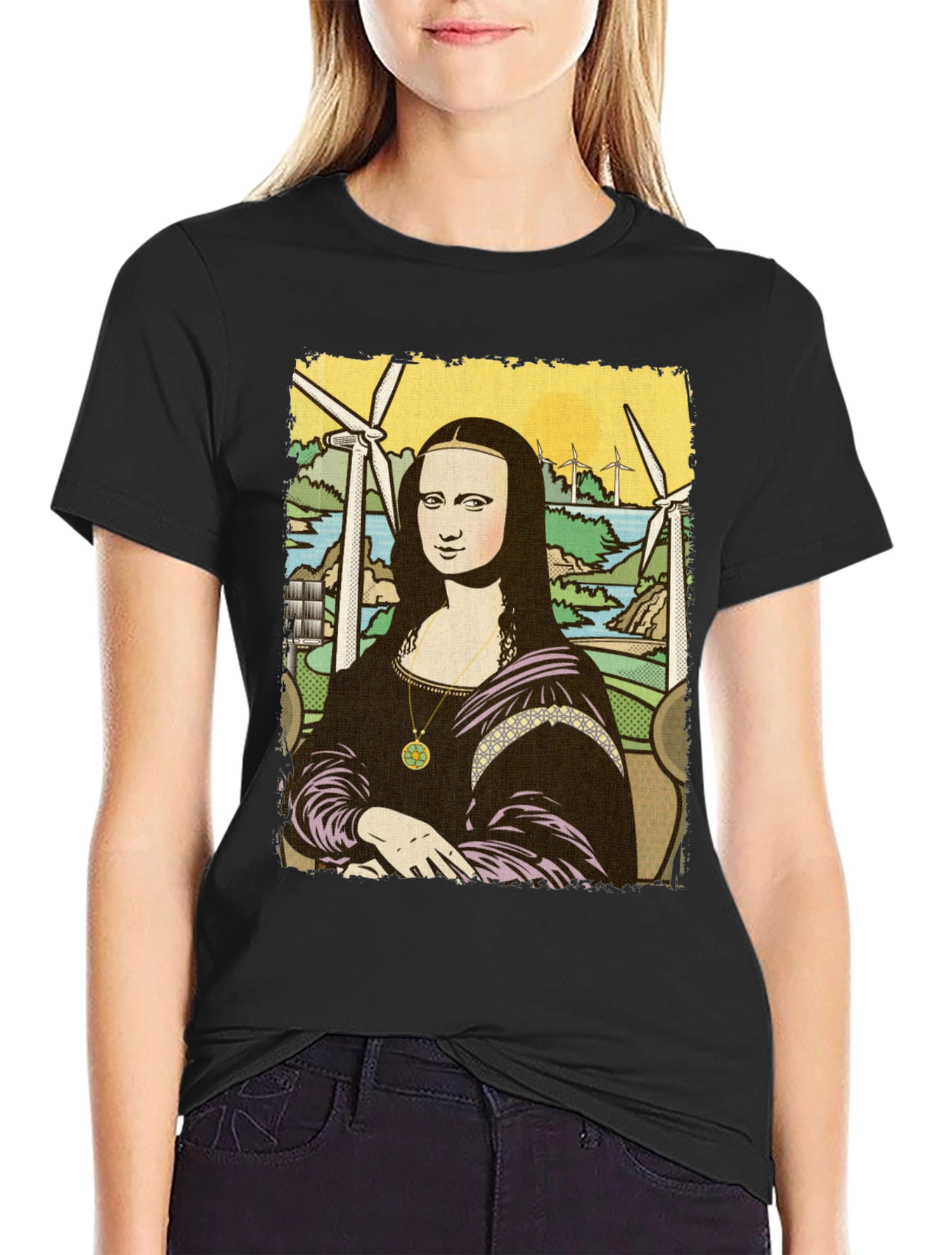 Mona Lisa Graphic Tee - Eco Art Shirt