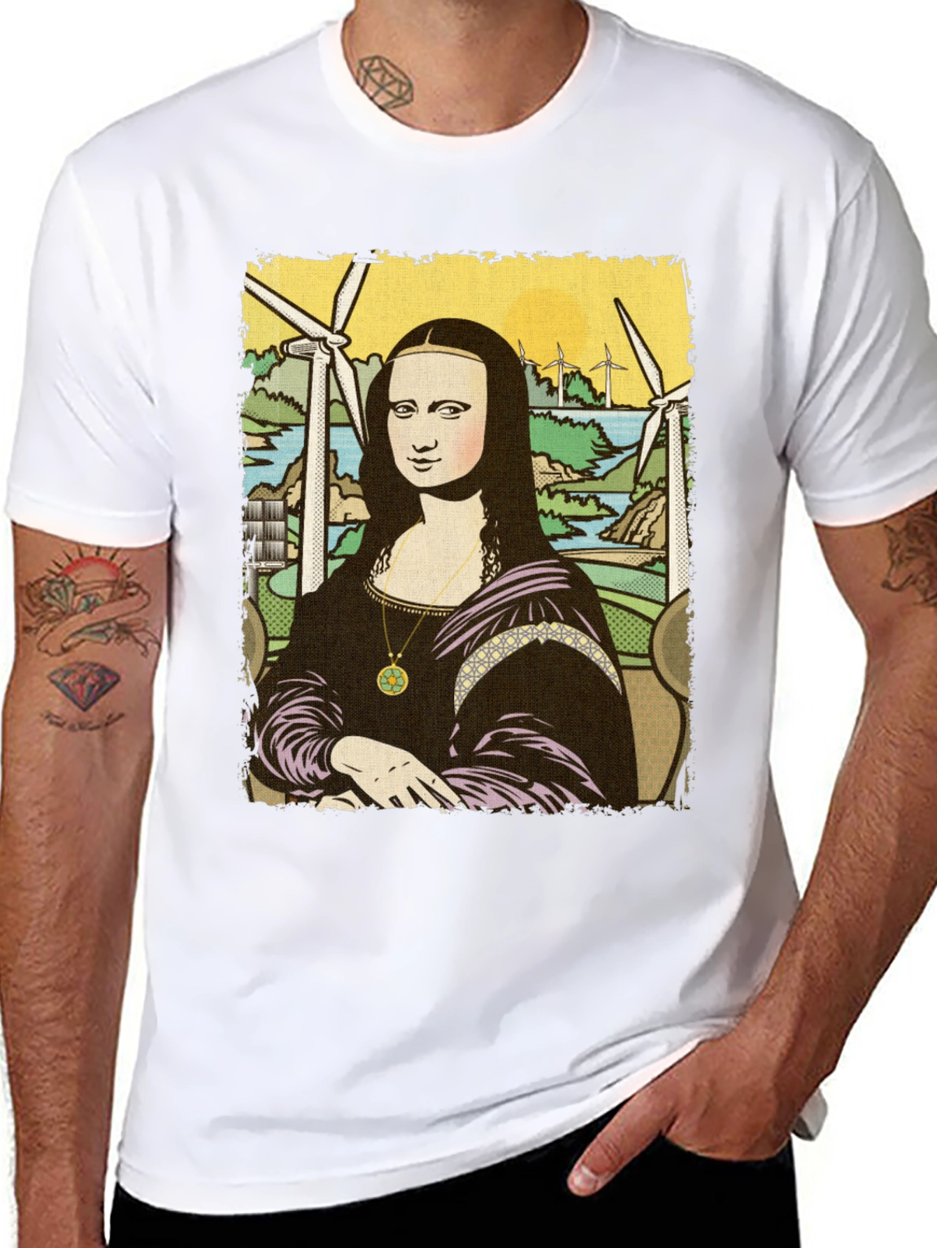 Mona Lisa Graphic Tee - Eco Art Shirt