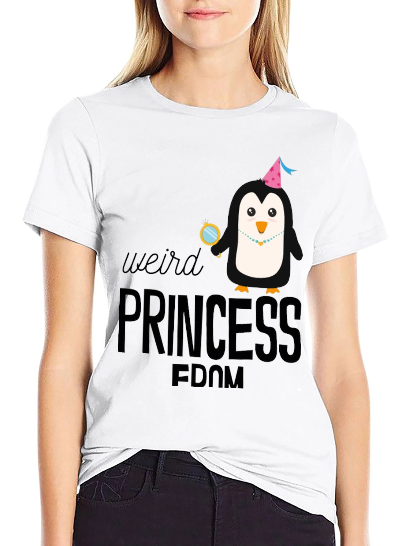 Weird Princess Penguin Graphic Tee