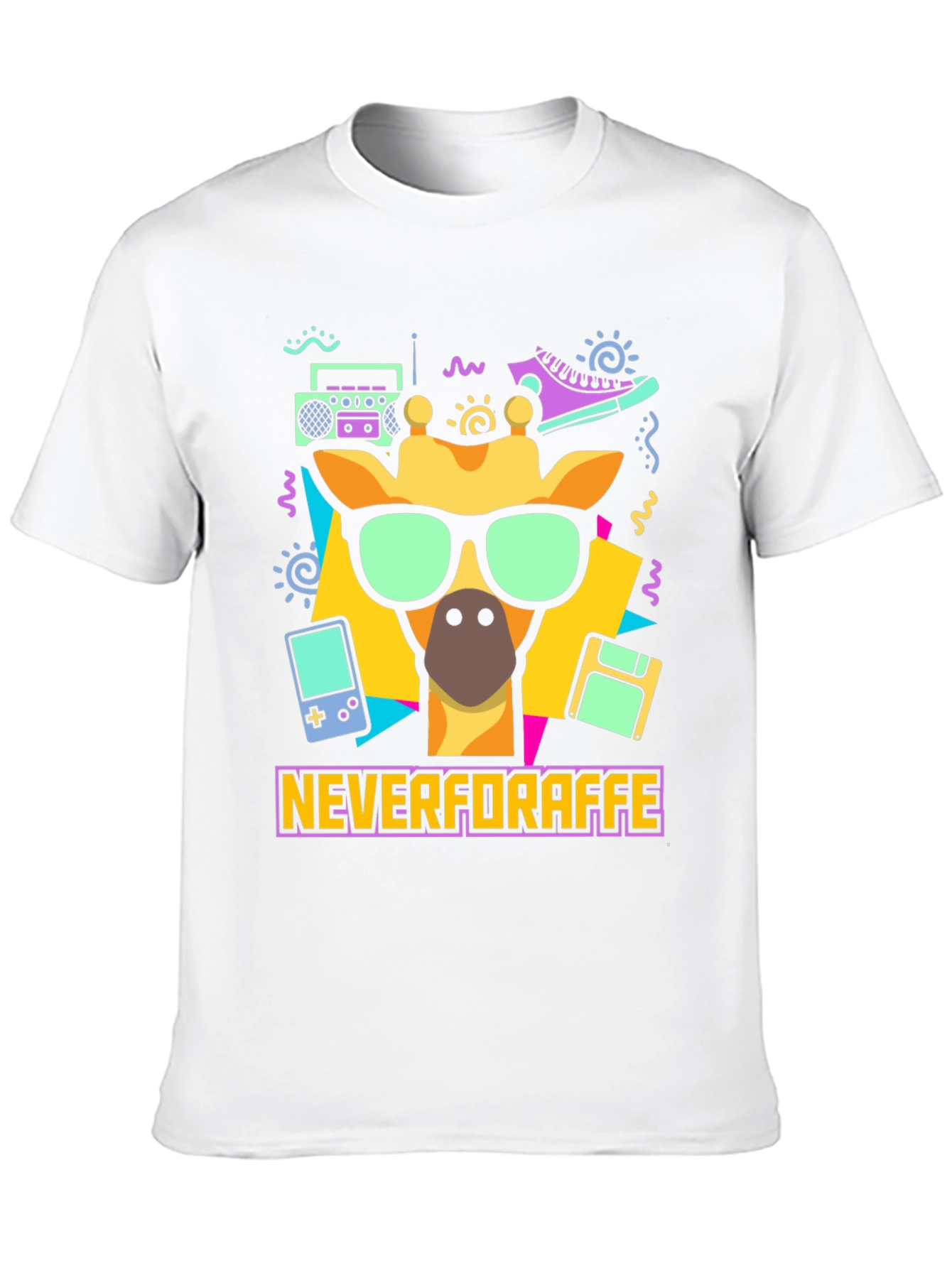 Never Forraffe Giraffe 80s Style T-Shirt