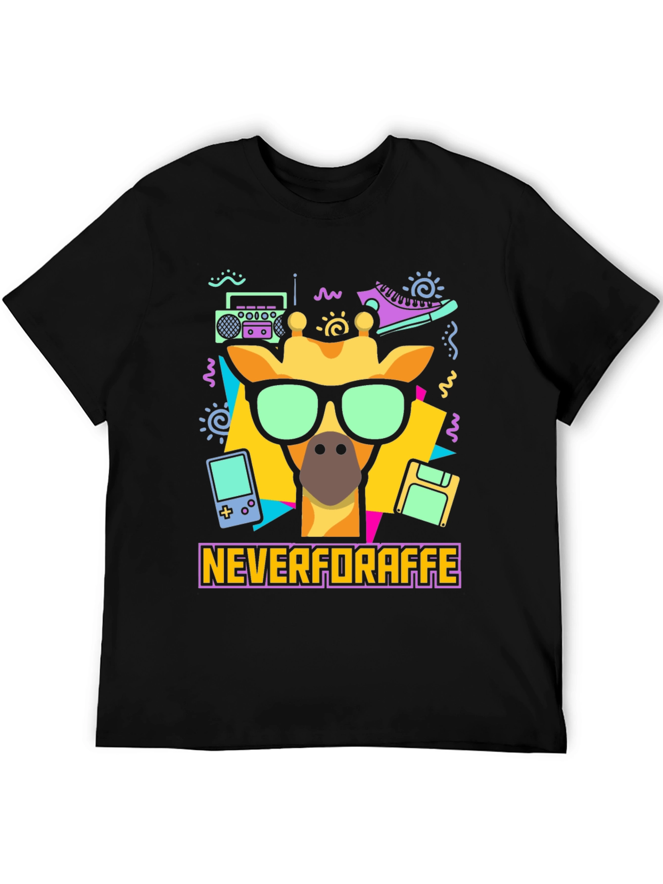 Never Forraffe Giraffe 80s Style T-Shirt