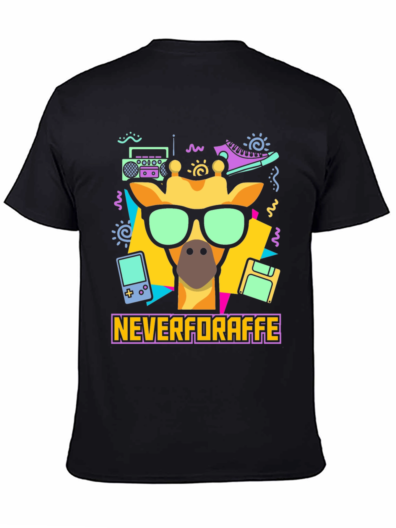 Never Forraffe Giraffe 80s Style T-Shirt
