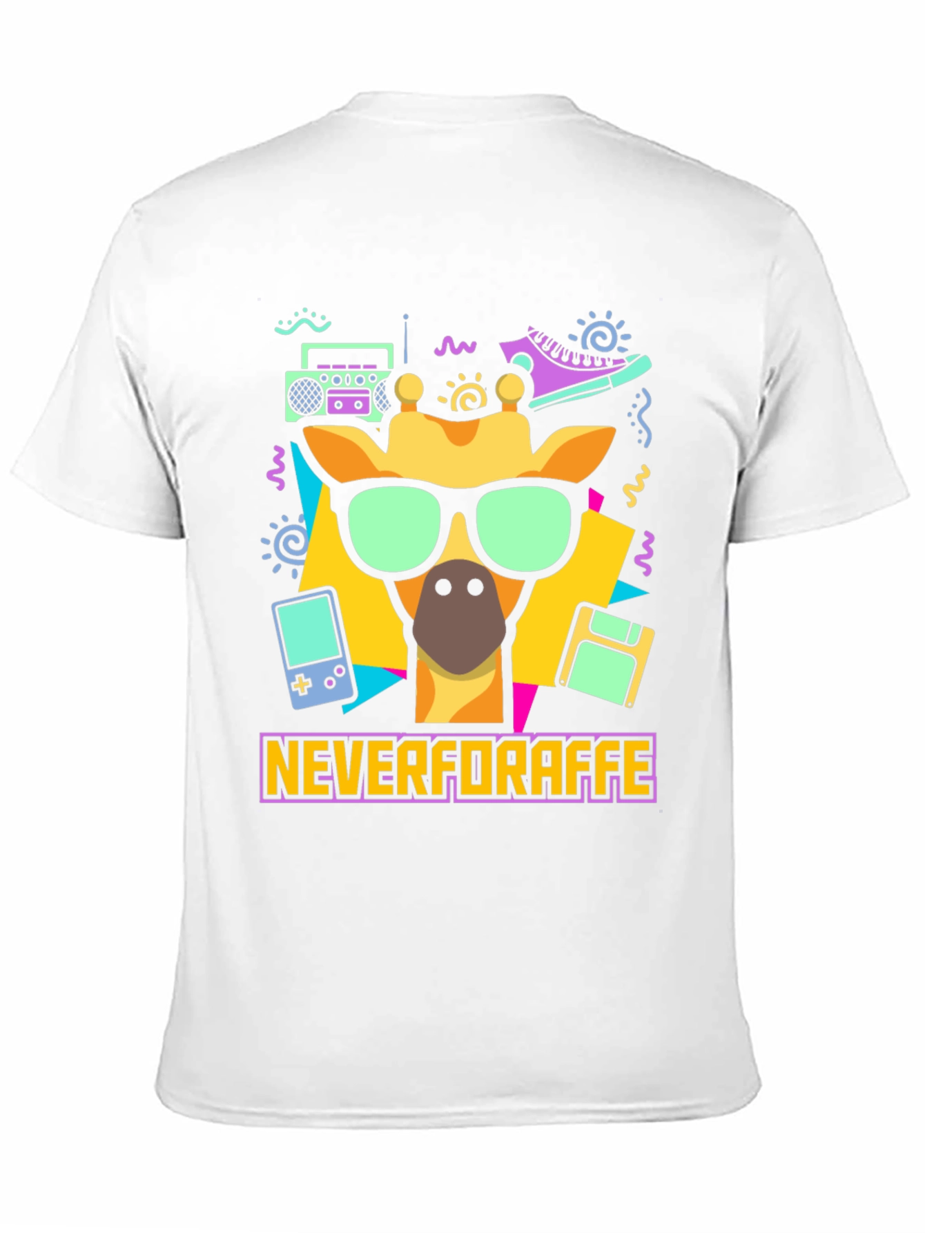 Never Forraffe Giraffe 80s Style T-Shirt