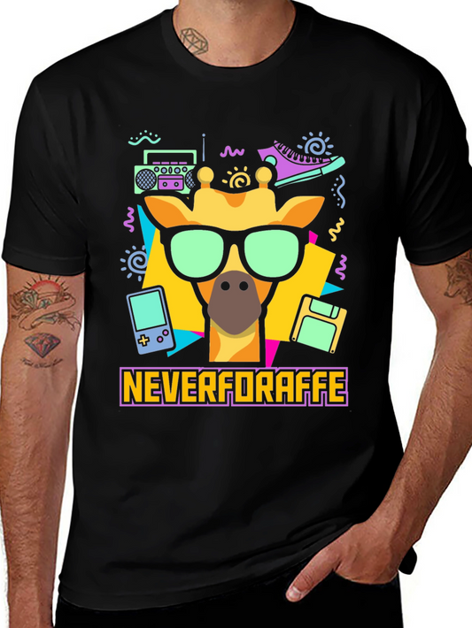 Never Forraffe Giraffe 80s Style T-Shirt