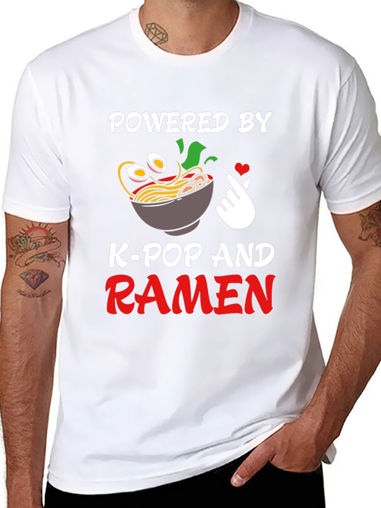 Powered by K-Pop and Ramen T-Shirt