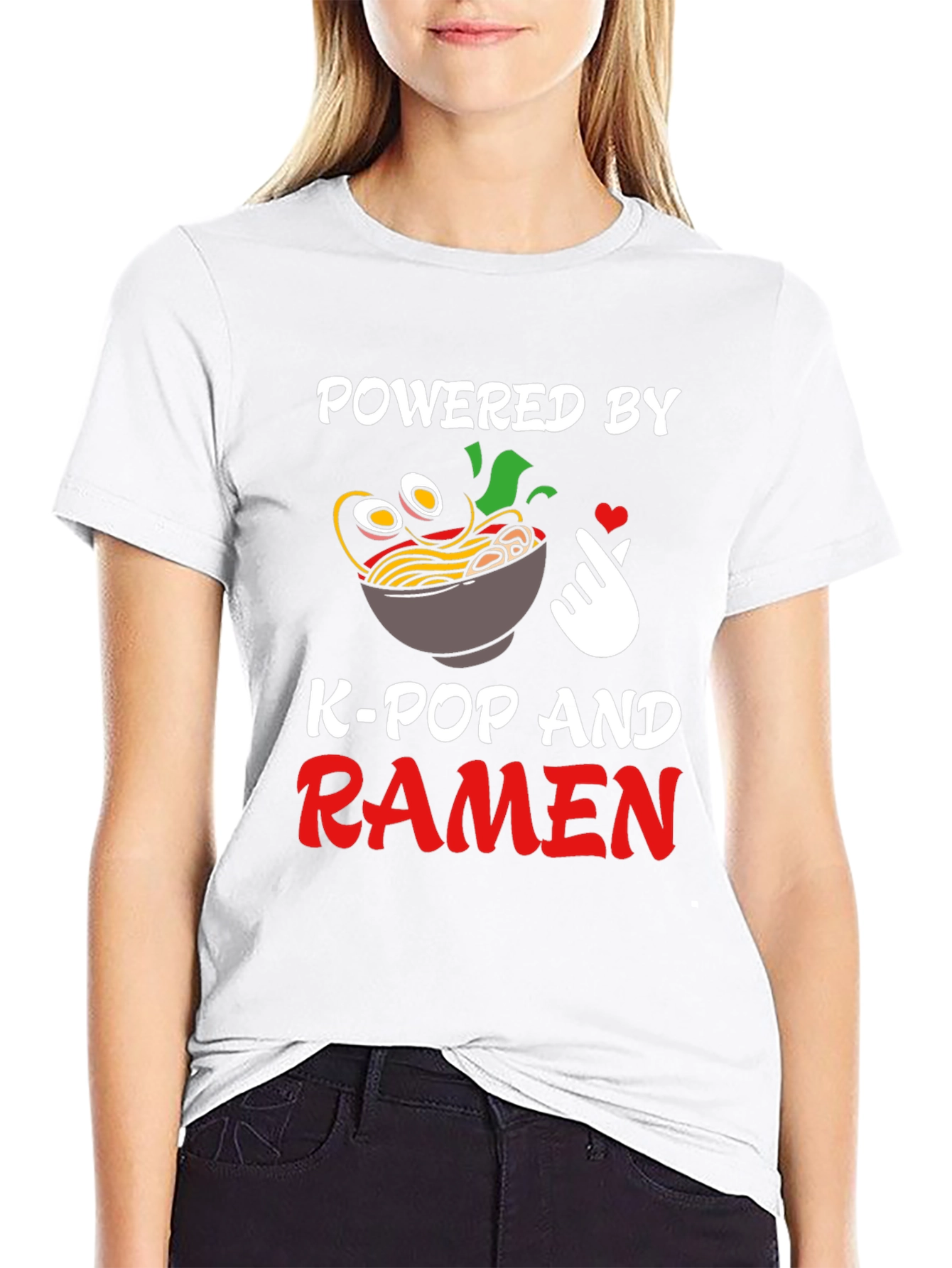 Powered by K-Pop and Ramen T-Shirt