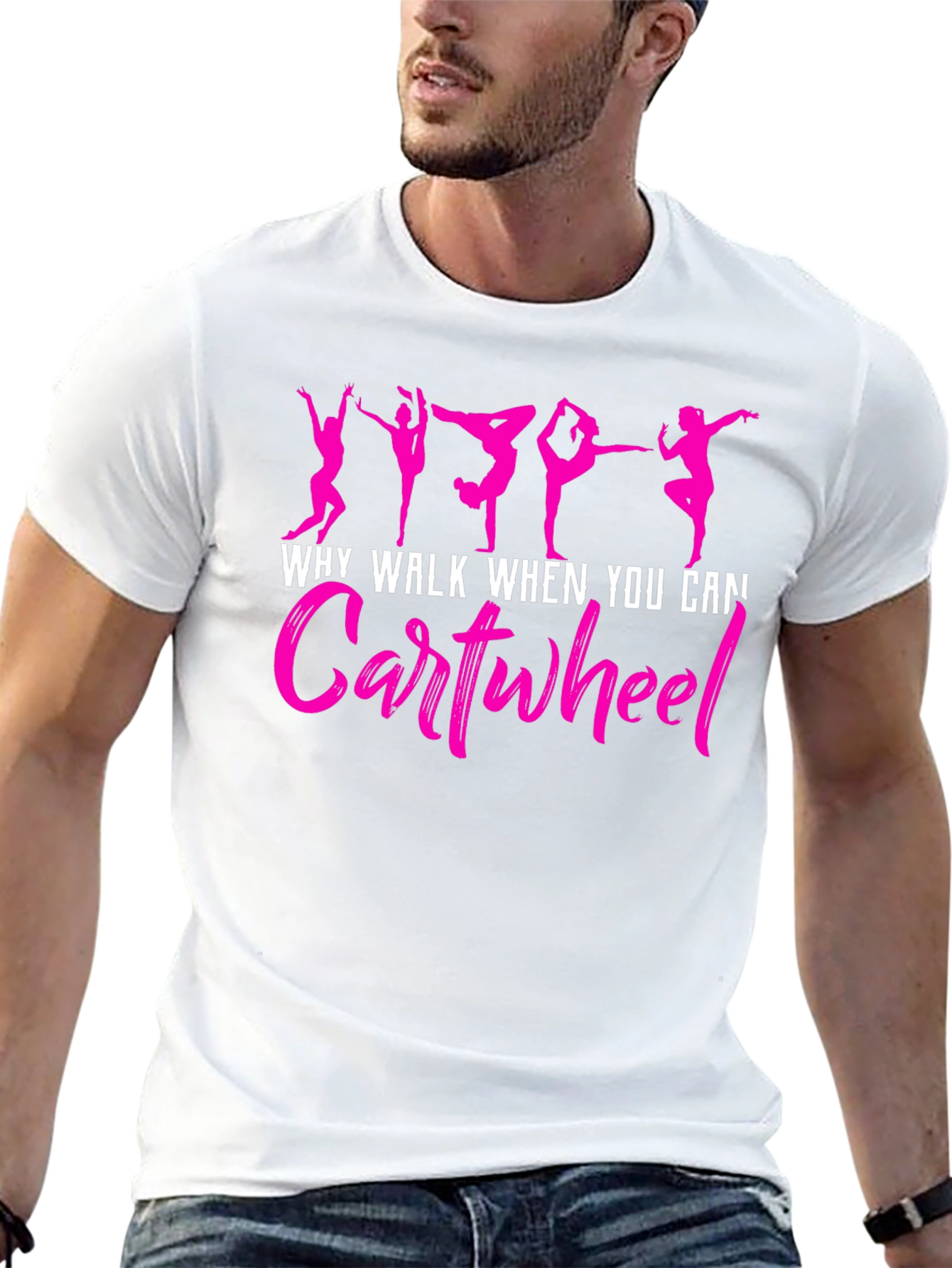 Gymnast Cartwheel Graphic Tee - Black