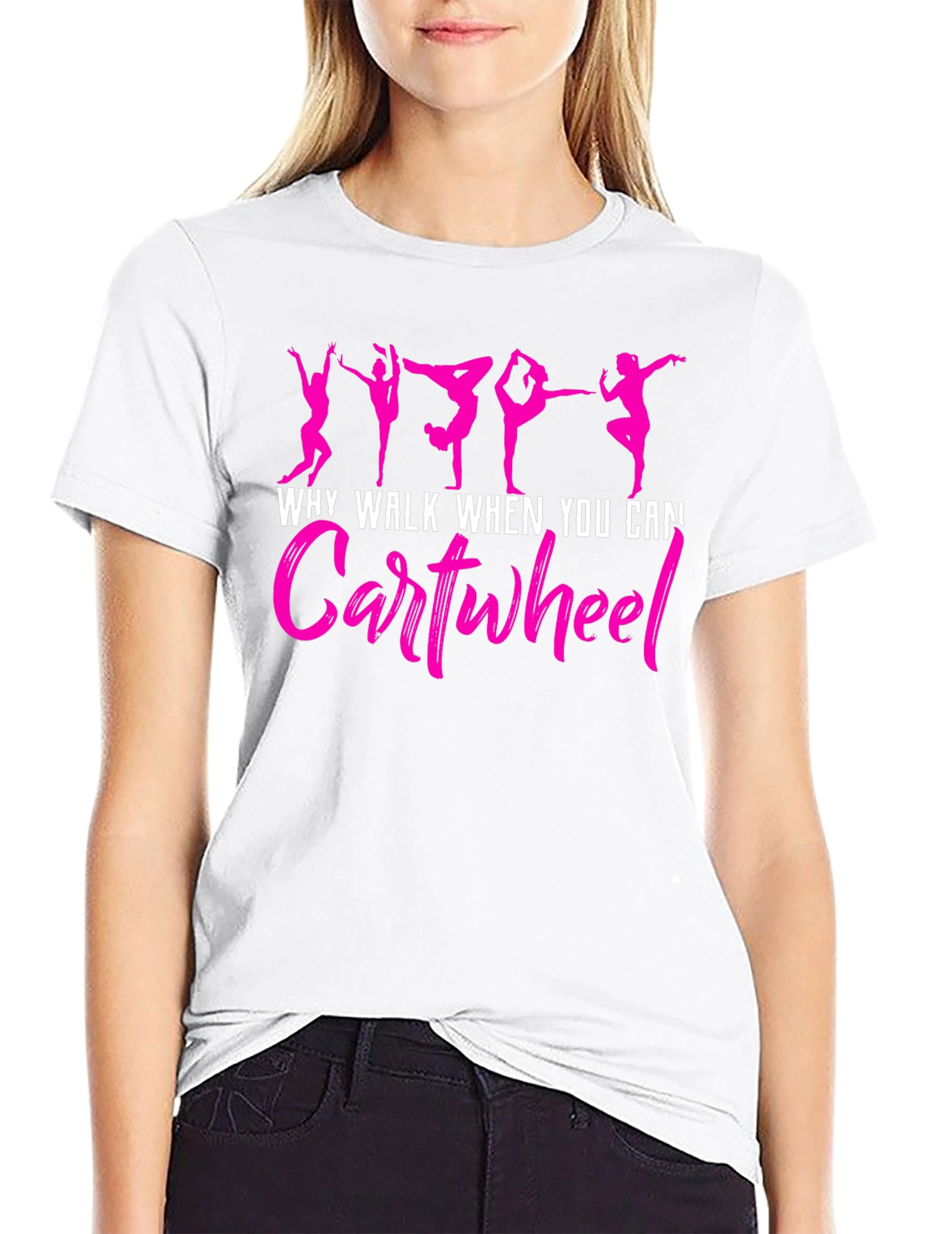 Gymnast Cartwheel Graphic Tee - Black