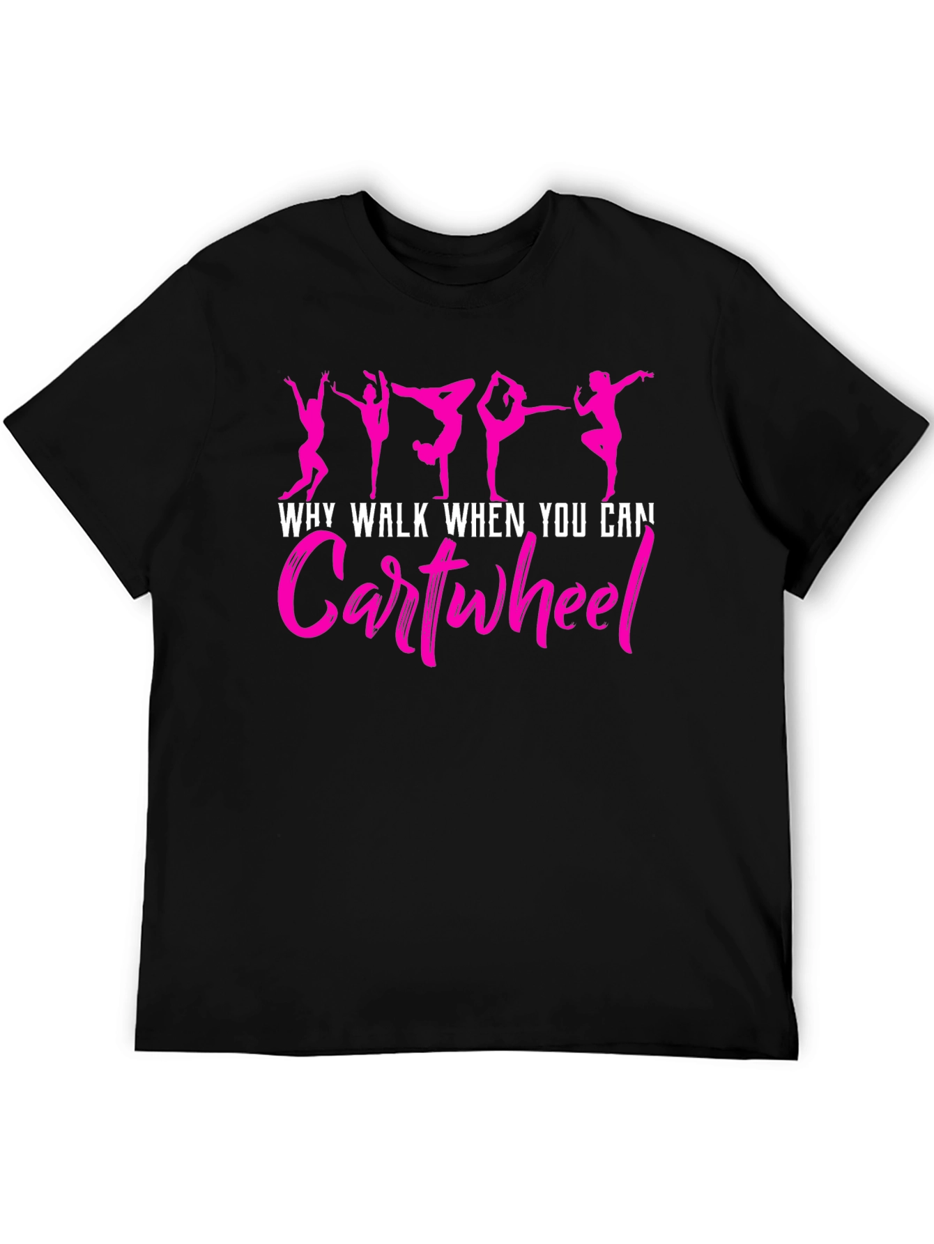 Gymnast Cartwheel Graphic Tee - Black