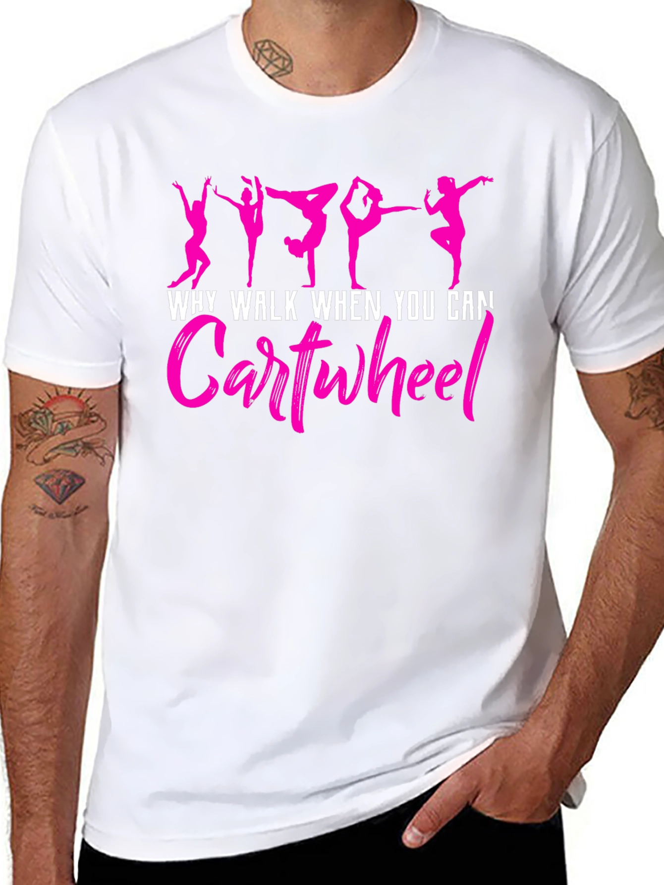 Gymnast Cartwheel Graphic Tee - Black