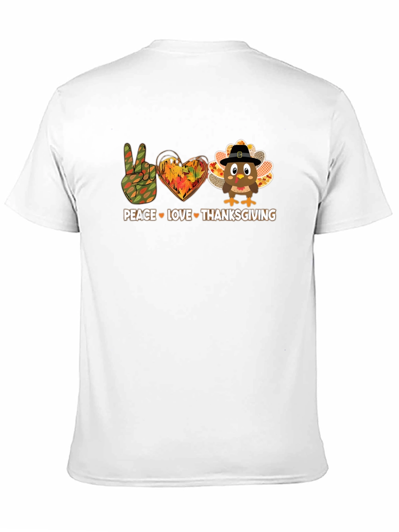 Peace Love Thanksgiving Graphic T-Shirt