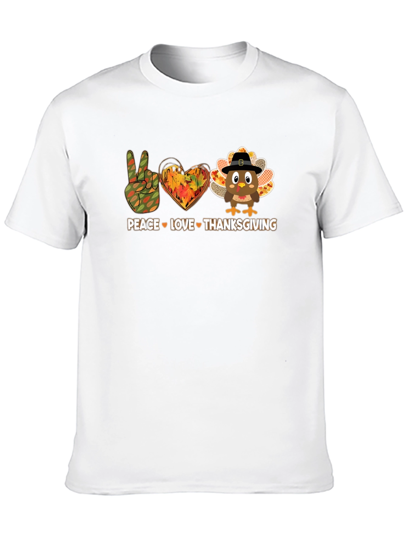 Peace Love Thanksgiving Graphic T-Shirt