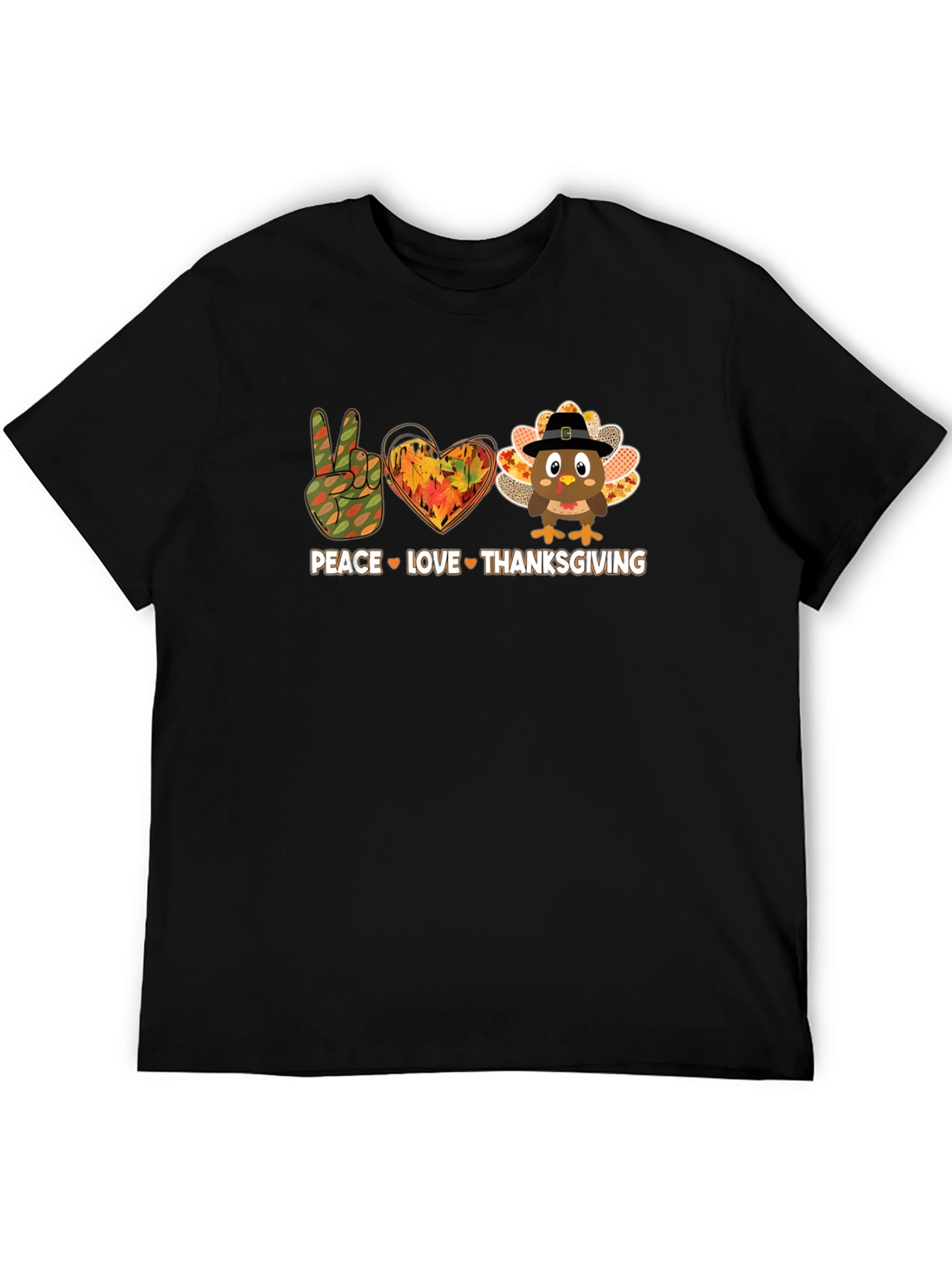 Peace Love Thanksgiving Graphic T-Shirt