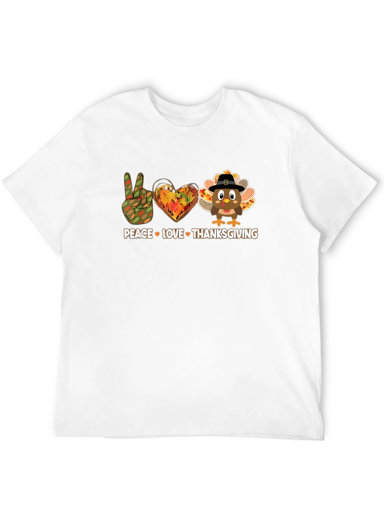 Peace Love Thanksgiving Graphic T-Shirt
